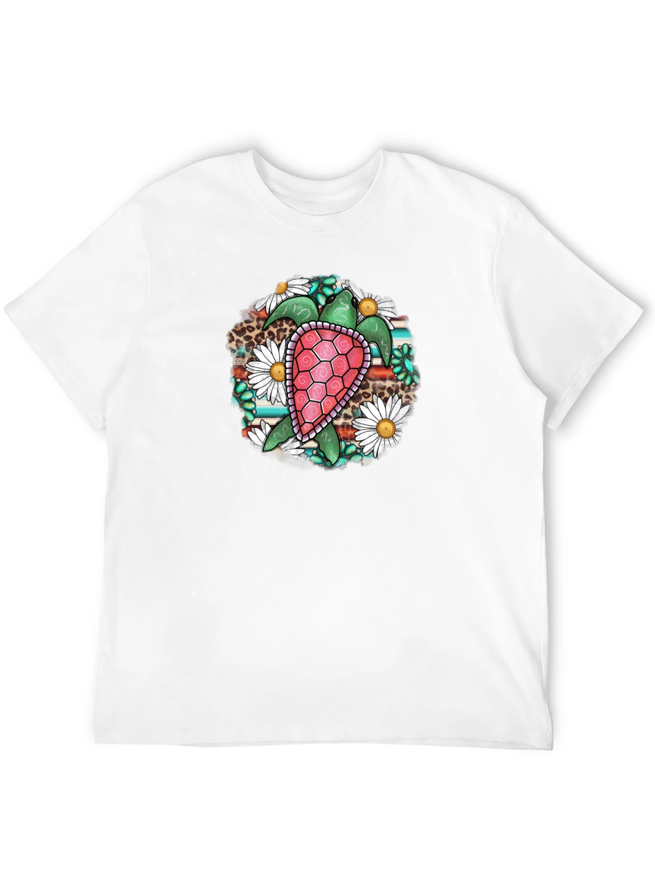 Turtle Floral Graphic Tee - Black