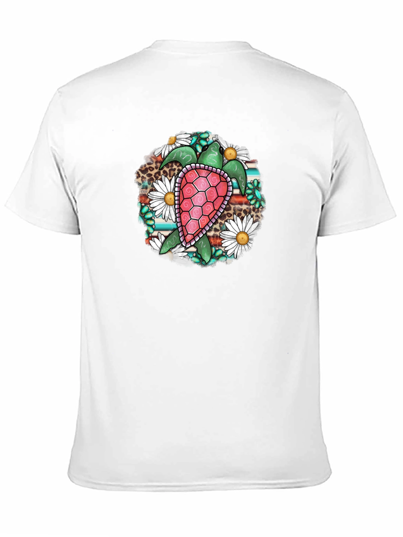 Turtle Floral Graphic Tee - Black