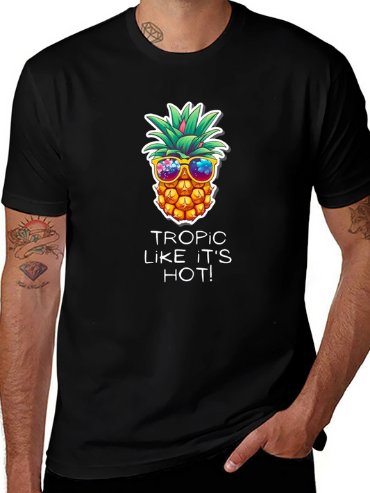 Cool Pineapple Graphic T-Shirt - Tropic Like Its Hot