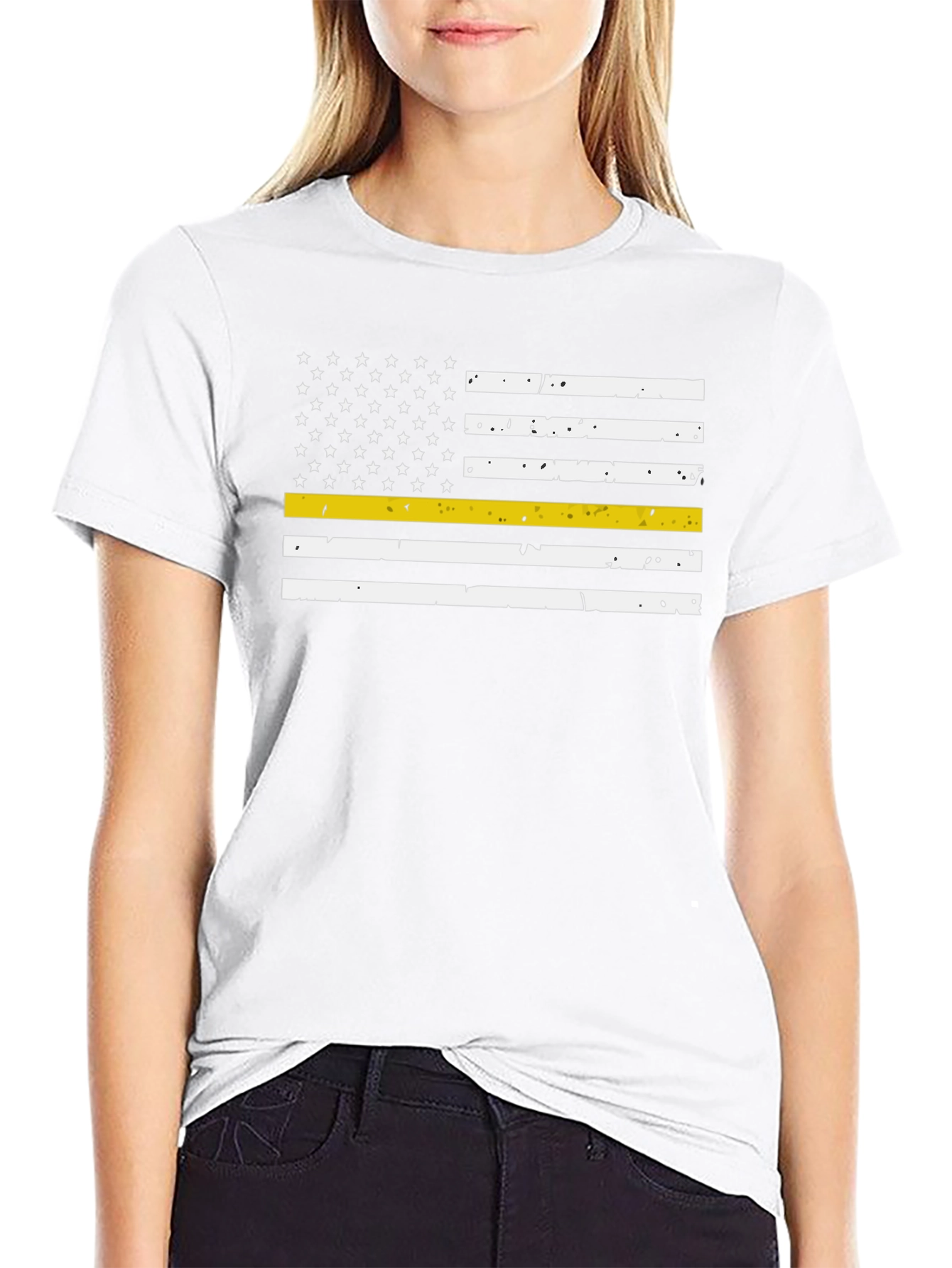 Thin Yellow Line American Flag T-Shirt