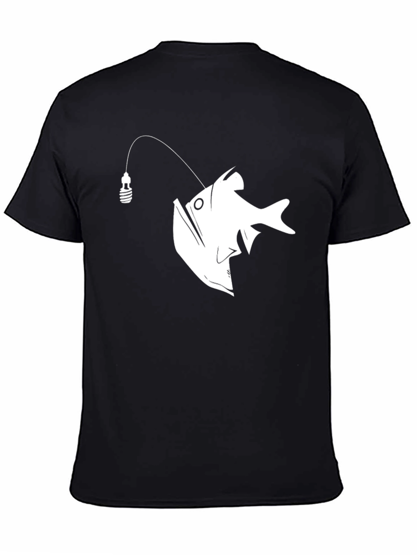 Anglerfish Graphic Tee - Black Cotton T-Shirt