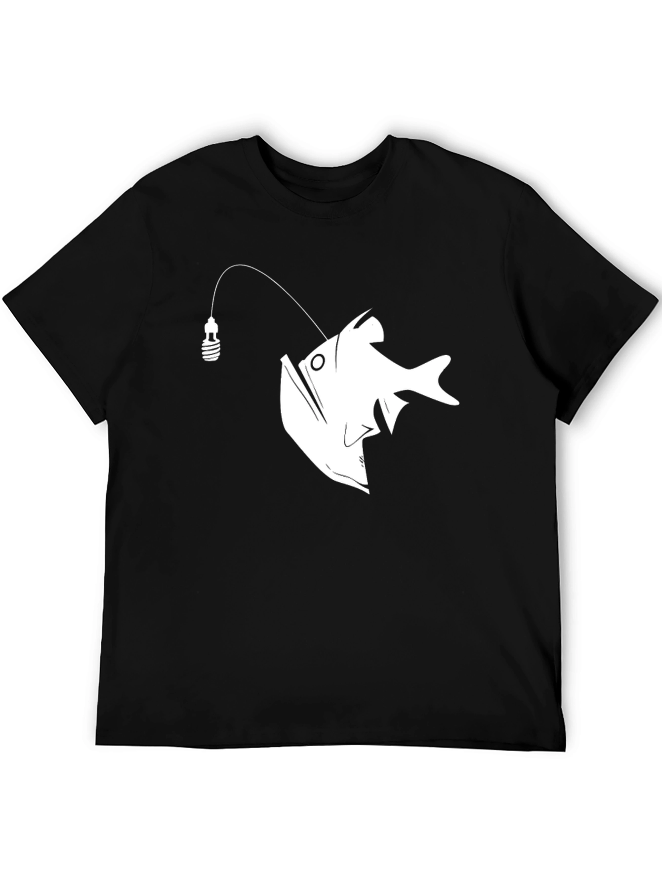Anglerfish Graphic Tee - Black Cotton T-Shirt