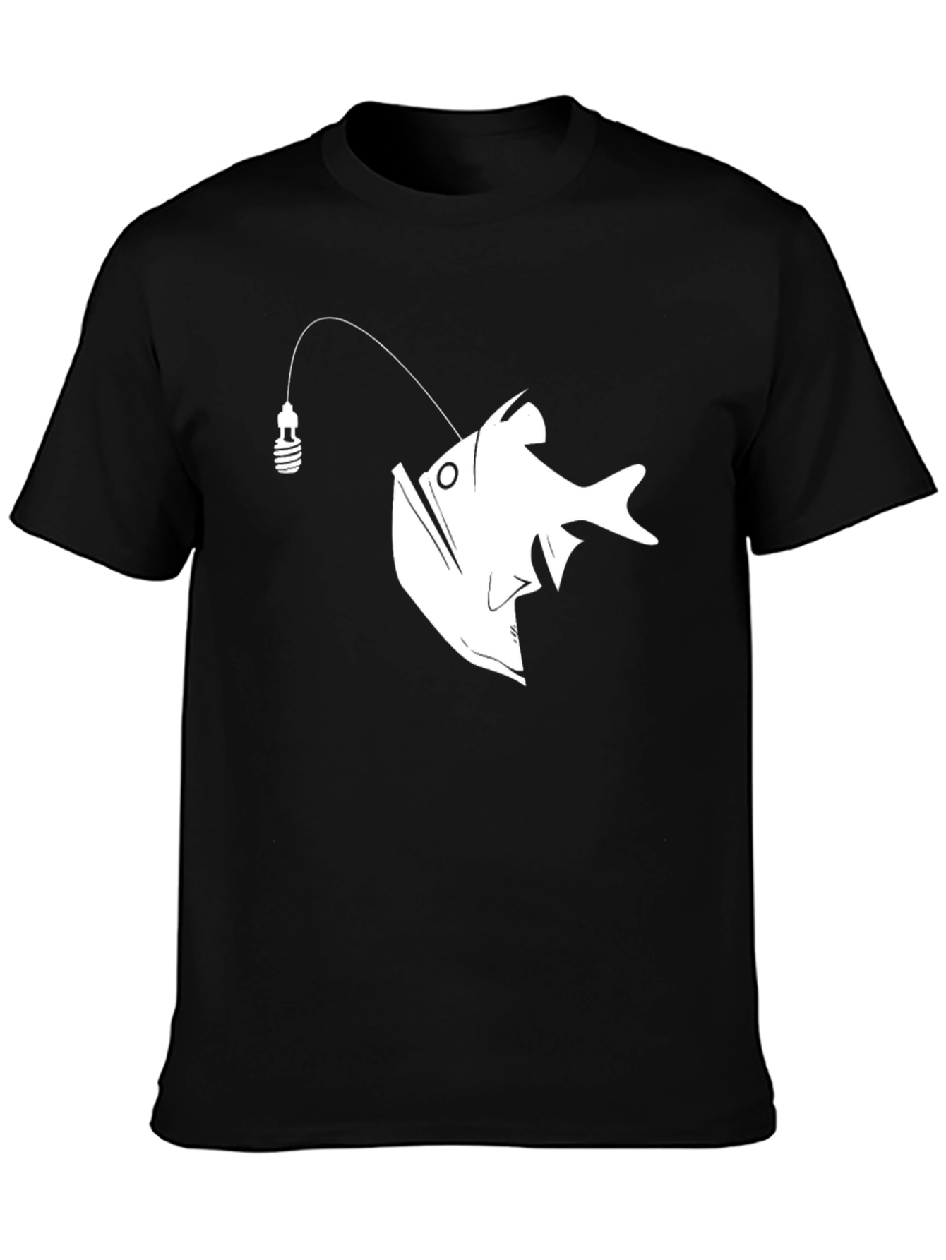 Anglerfish Graphic Tee - Black Cotton T-Shirt