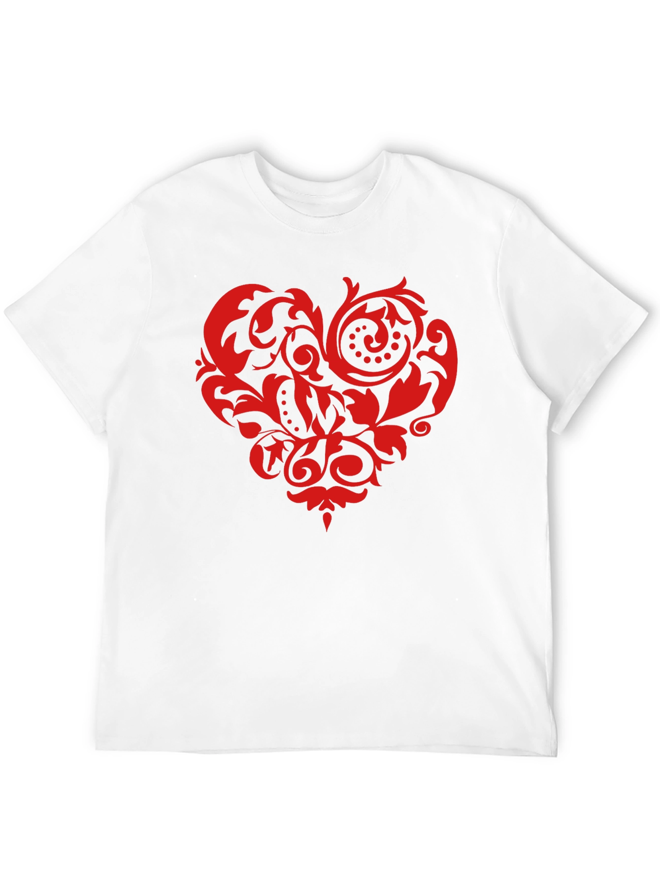 Stylish Black T-Shirt with Red Heart Design