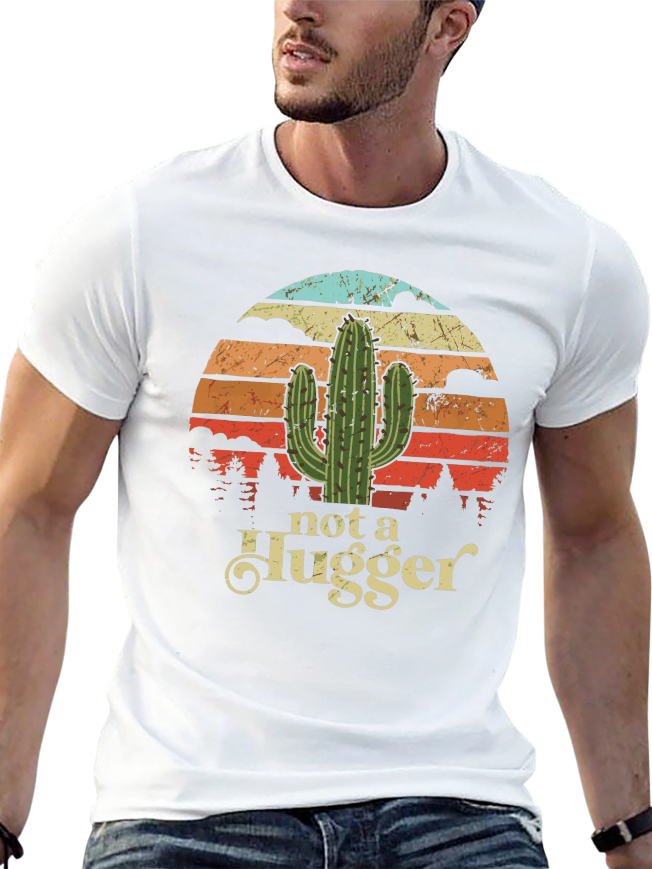 Not a Hugger Cactus Graphic T-Shirt