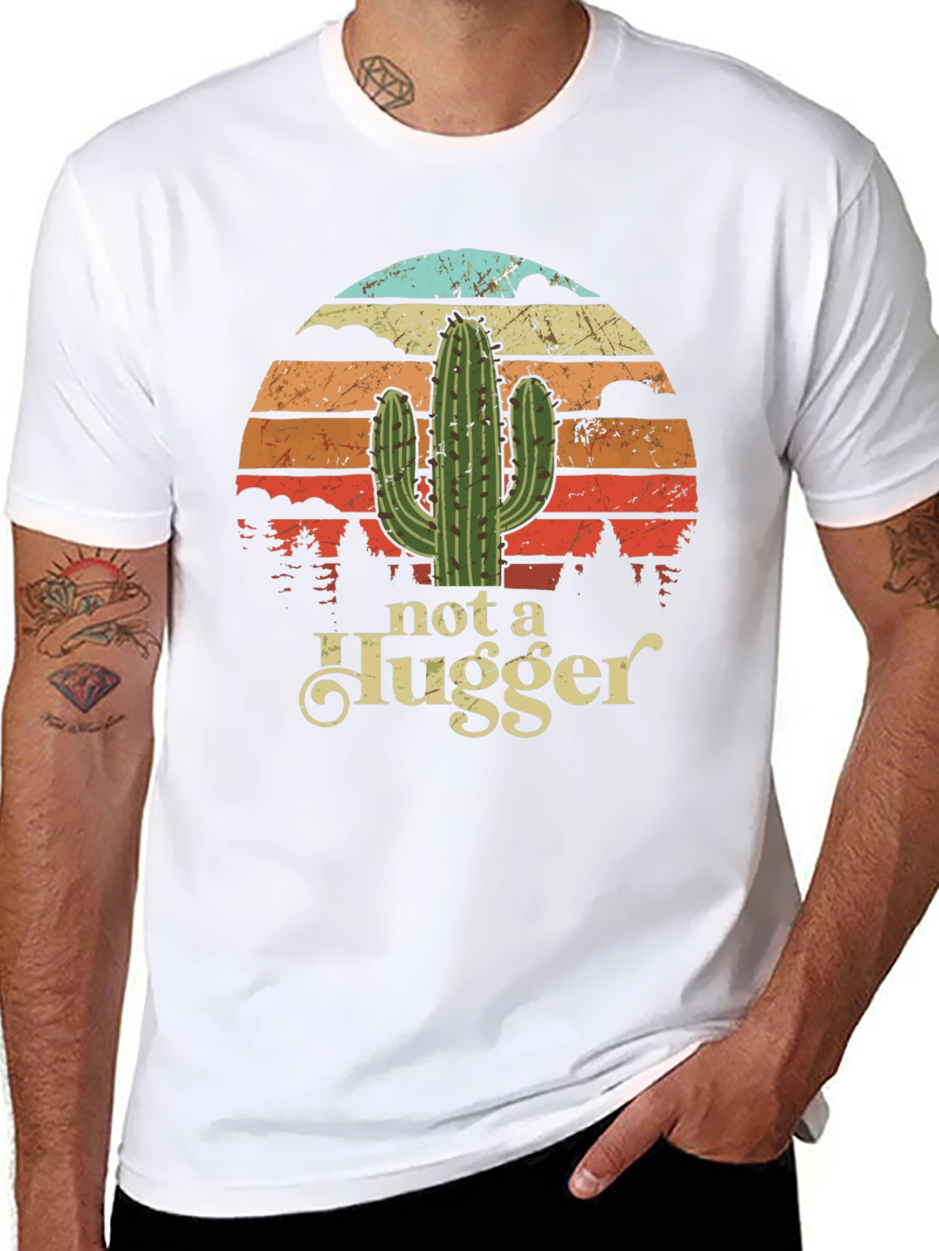 Not a Hugger Cactus Graphic T-Shirt