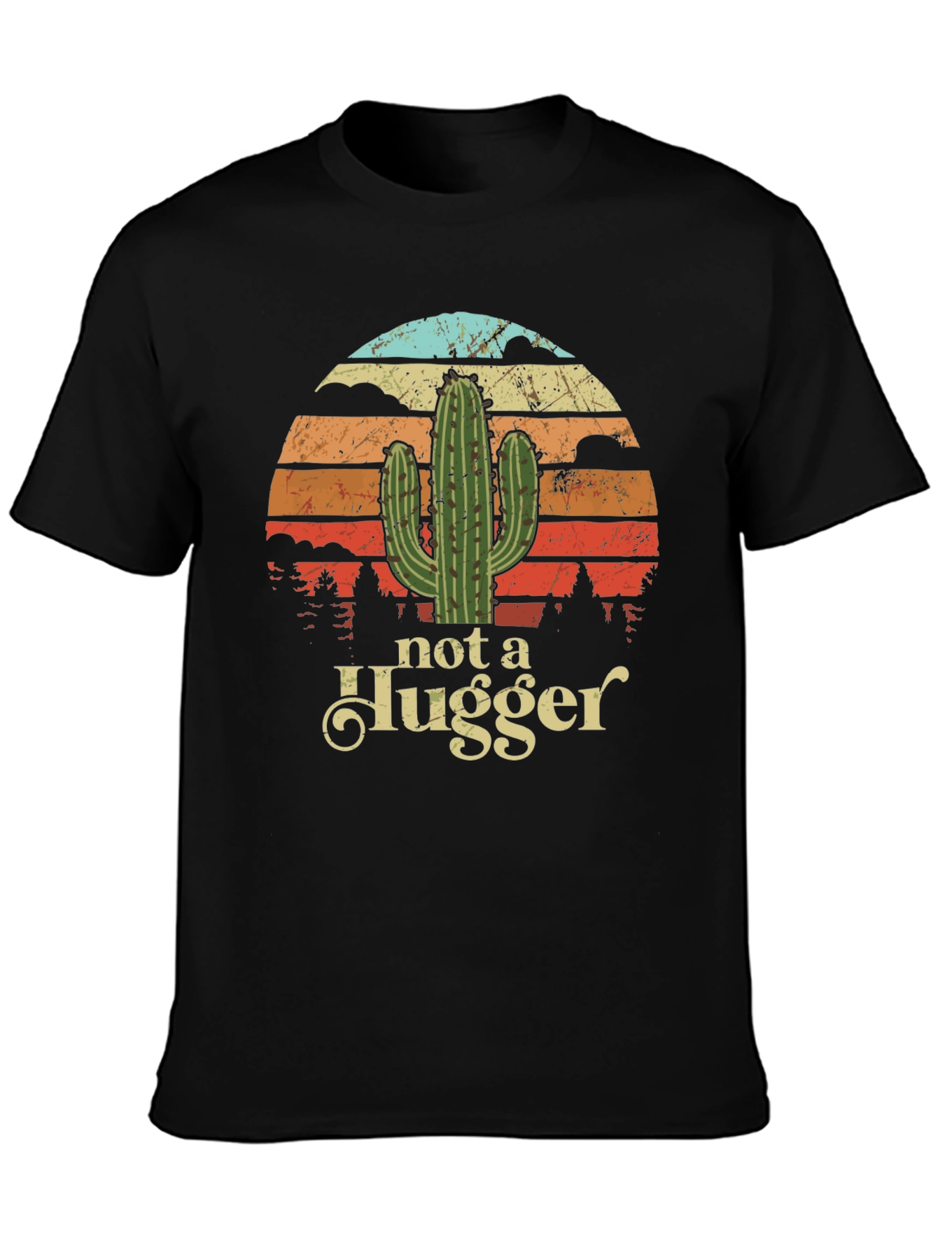 Not a Hugger Cactus Graphic T-Shirt