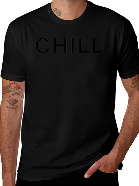 Chill Black Crew Neck T-Shirt - Relaxed Comfort