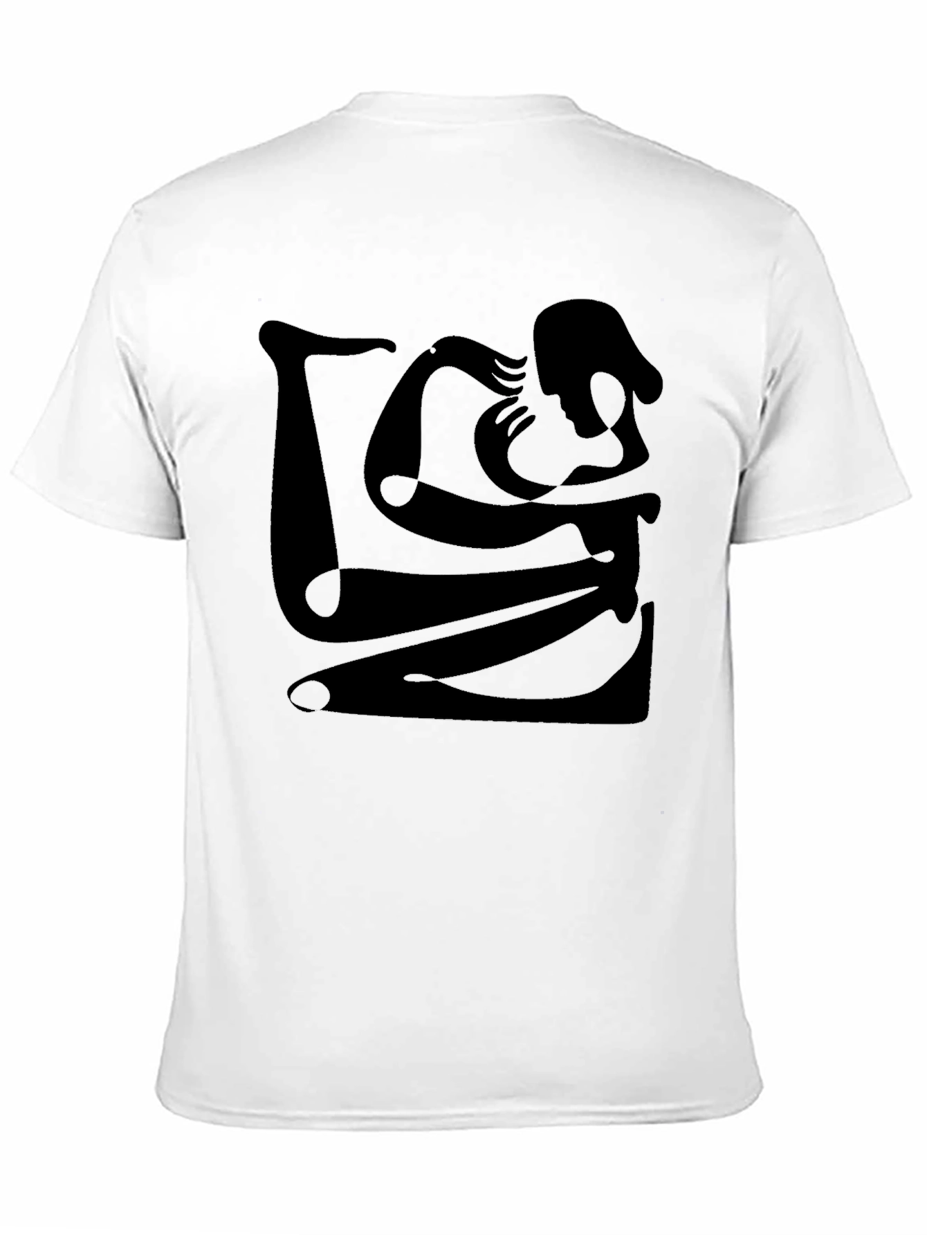Abstract Silhouette Graphic Black T-Shirt