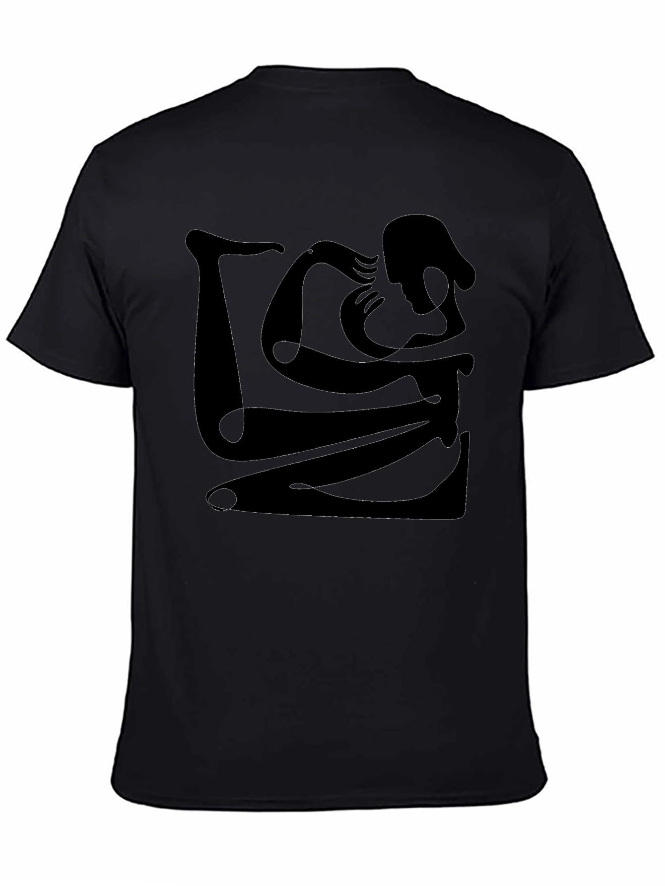 Abstract Silhouette Graphic Black T-Shirt