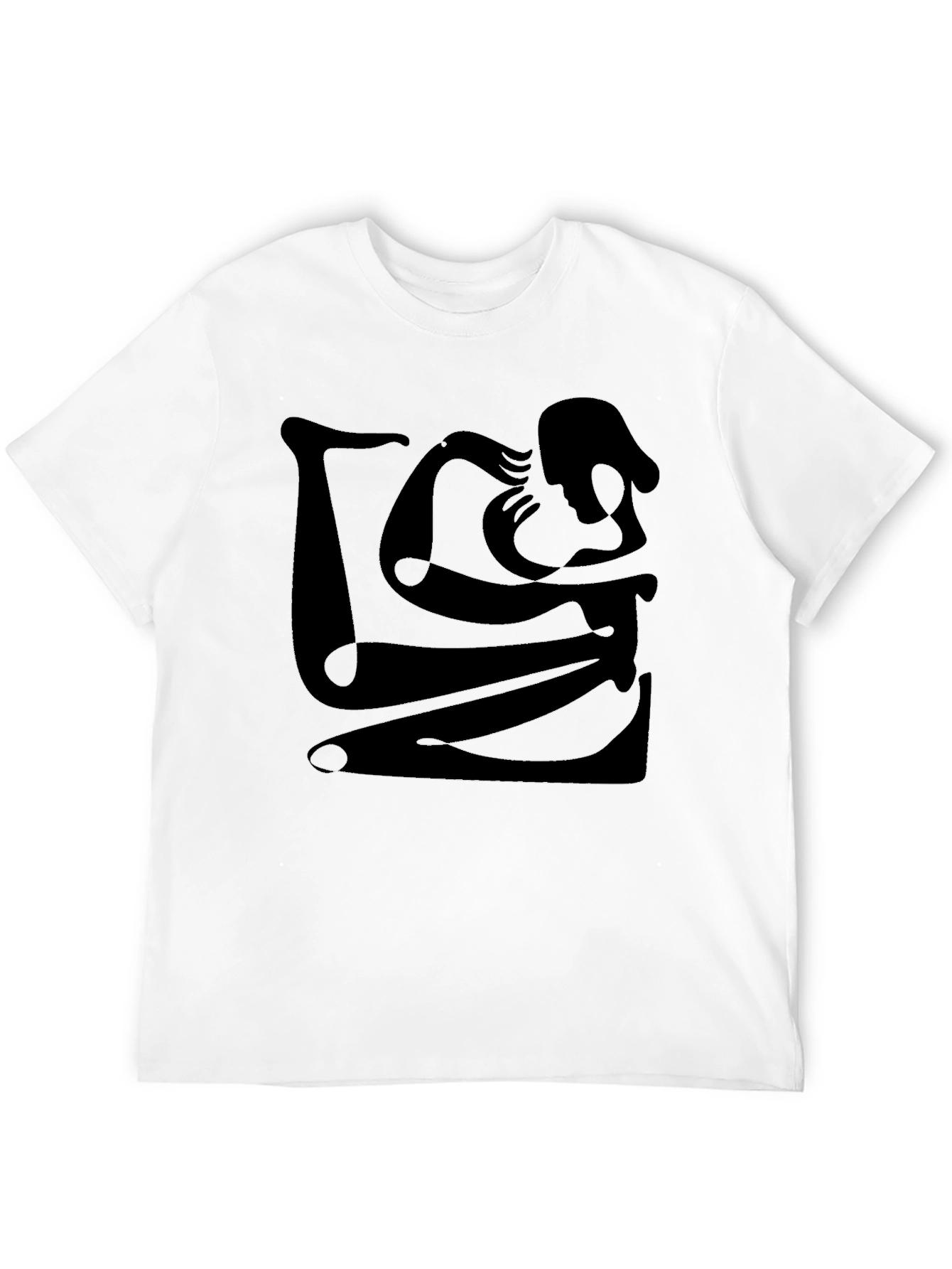 Abstract Silhouette Graphic Black T-Shirt