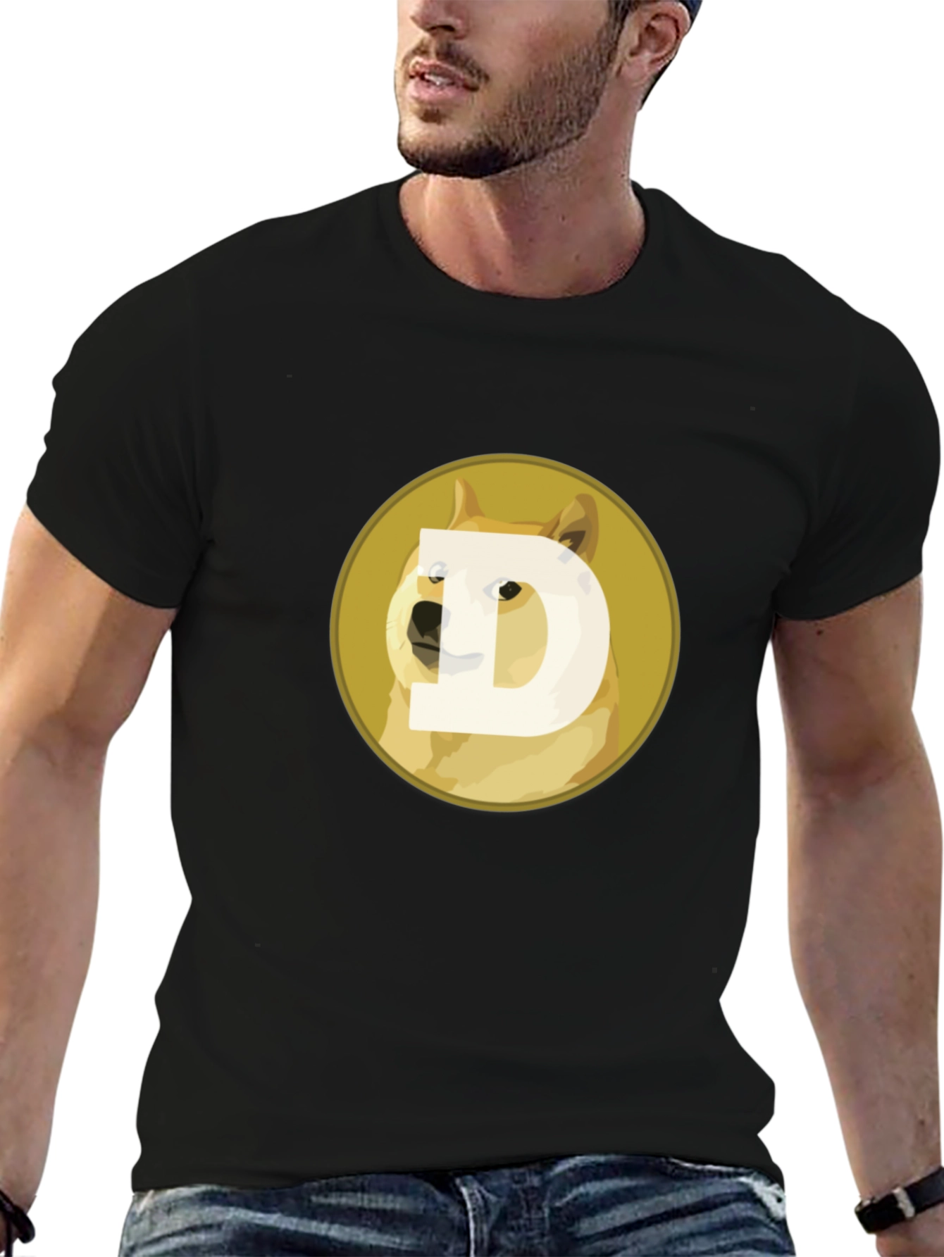Doge Coin Graphic Tee - Black Crypto T-Shirt