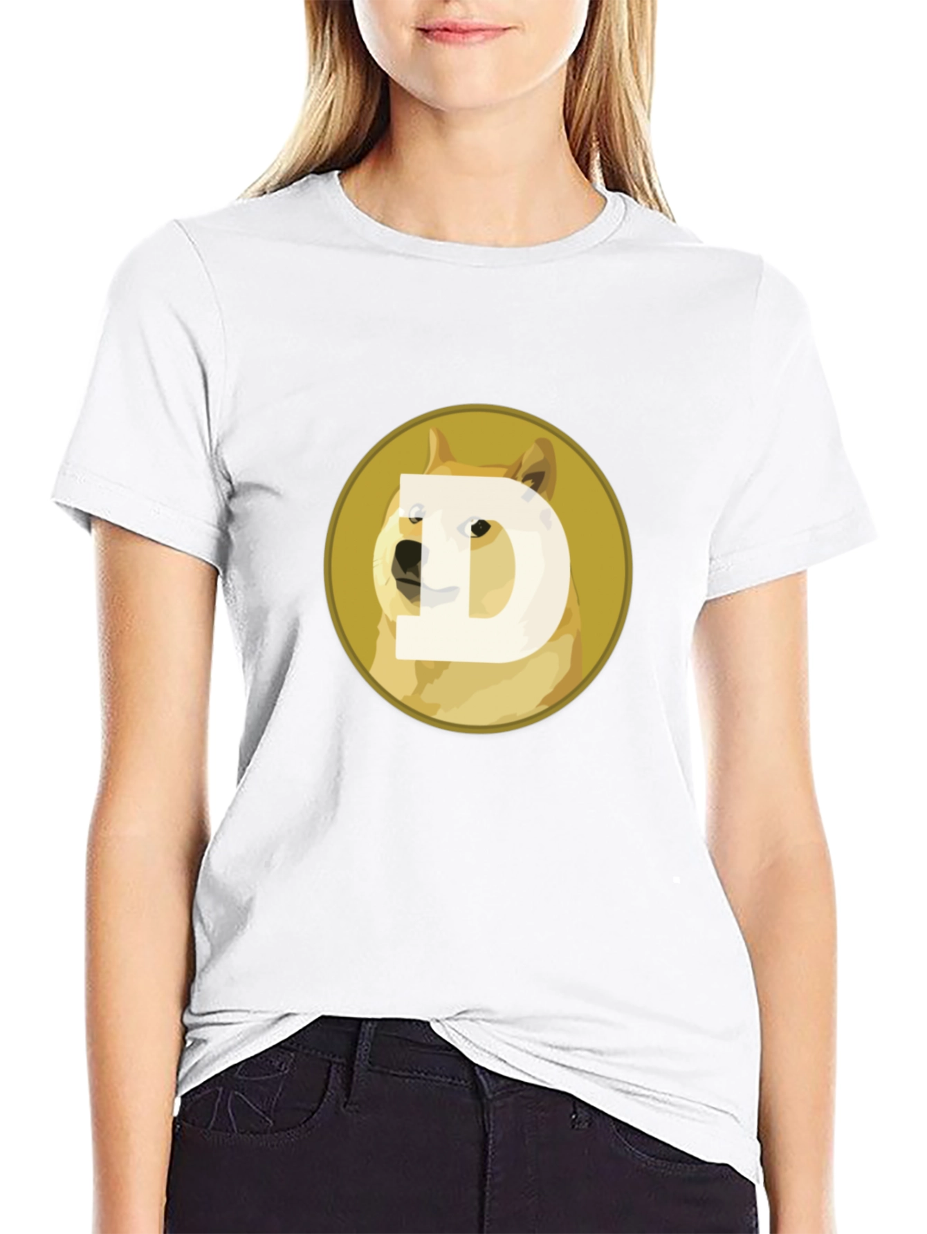 Doge Coin Graphic Tee - Black Crypto T-Shirt
