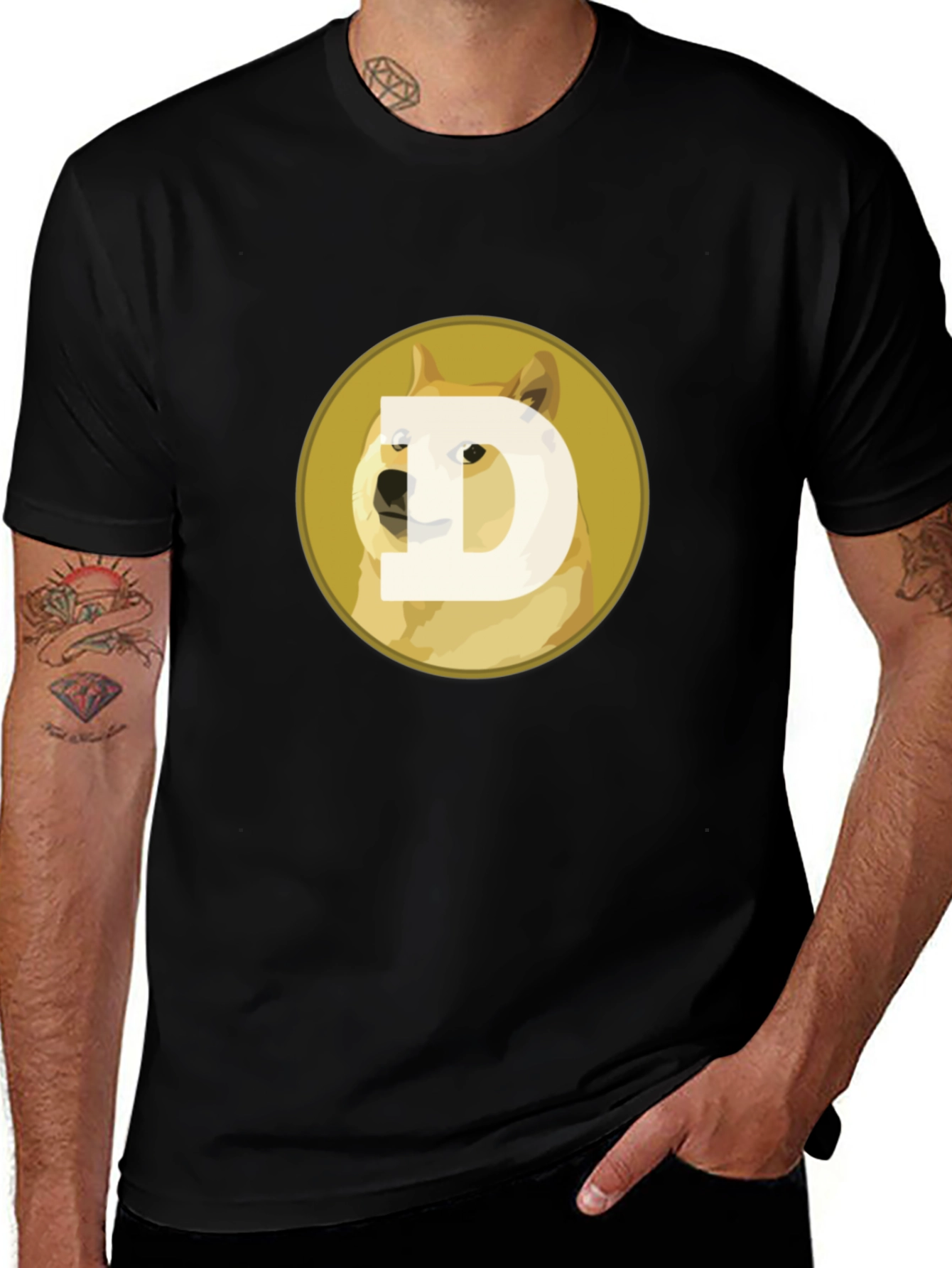 Doge Coin Graphic Tee - Black Crypto T-Shirt