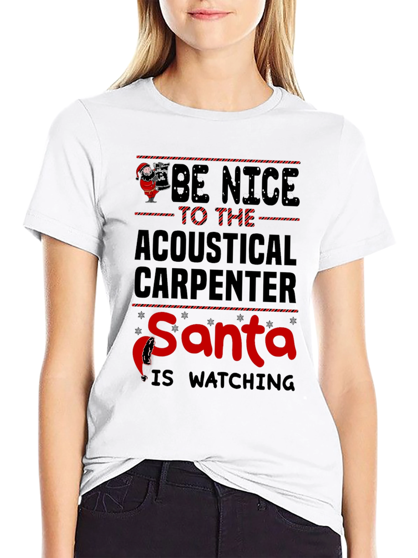 Acoustical Carpenter Santa Watching T-Shirt