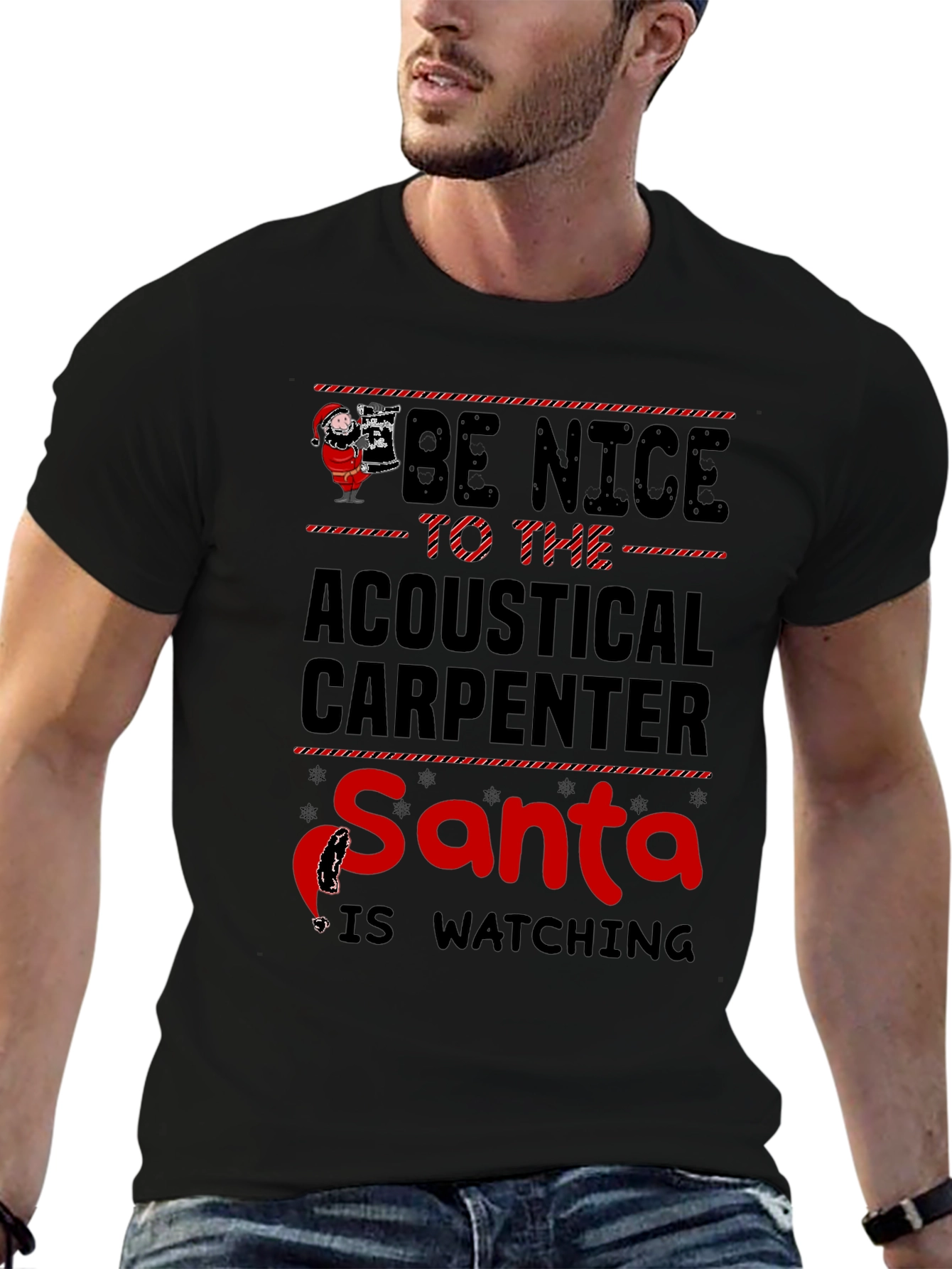 Acoustical Carpenter Santa Watching T-Shirt