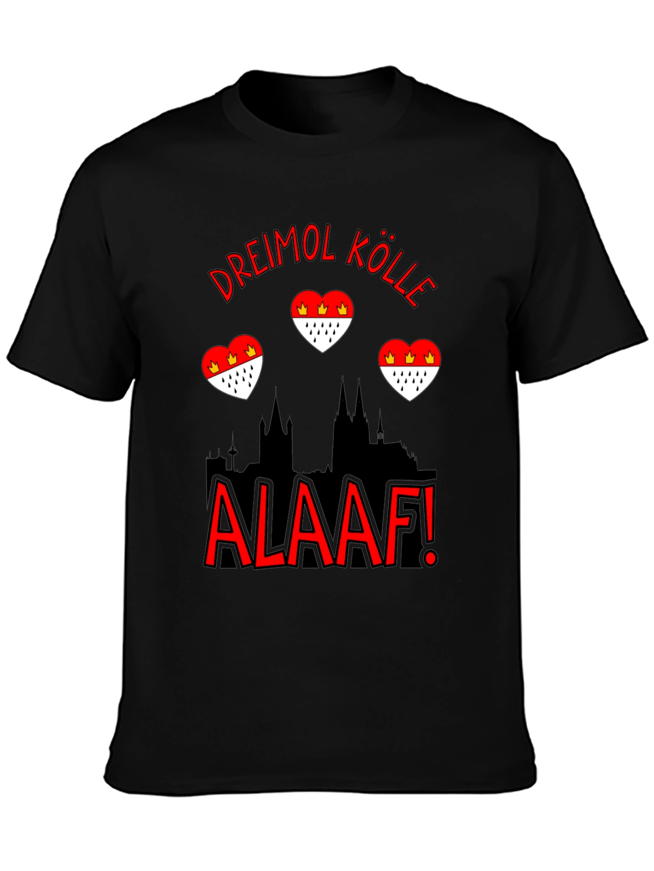 Dreimol Kölle Alaaf Black T-Shirt