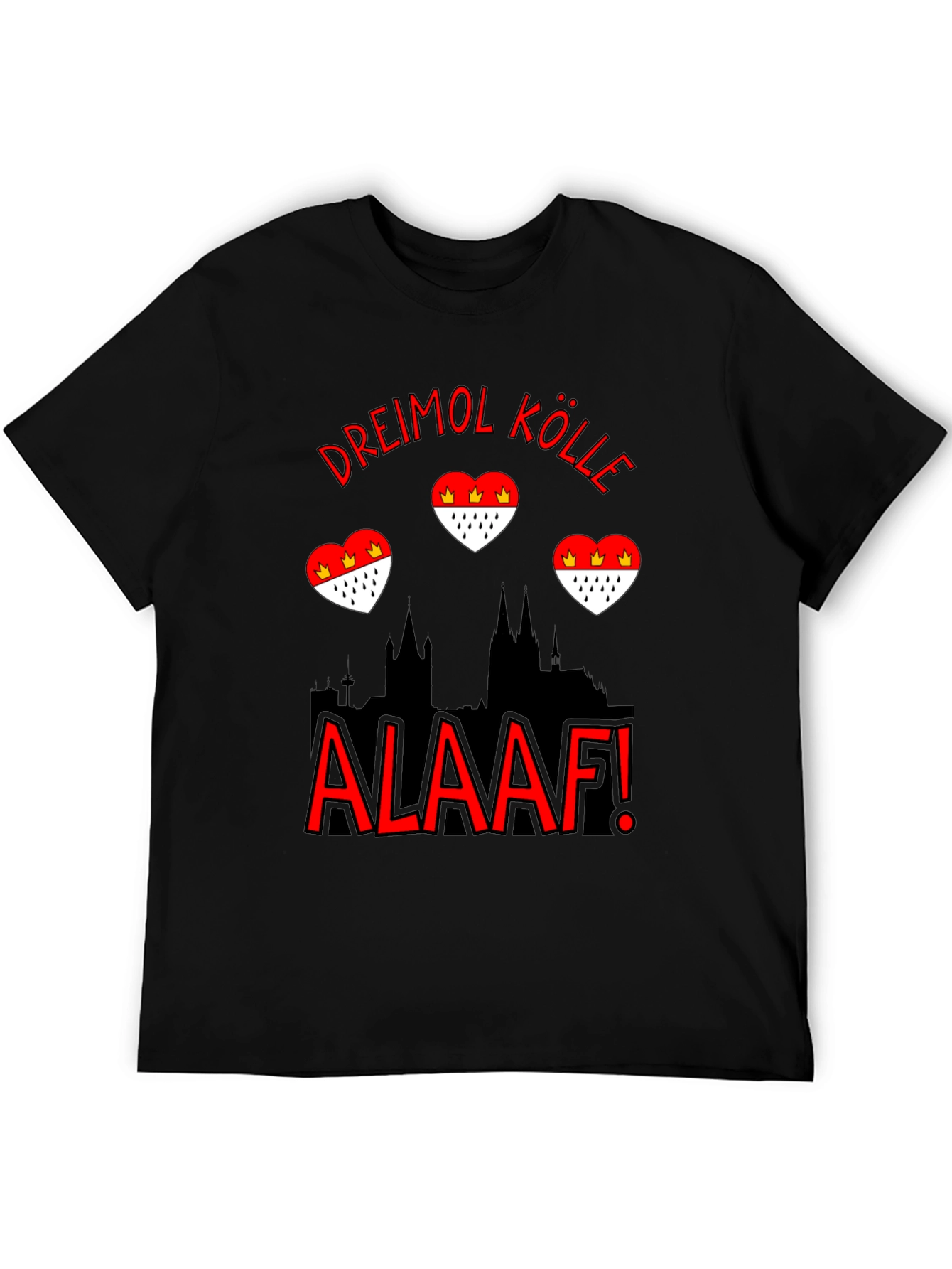 Dreimol Kölle Alaaf Black T-Shirt
