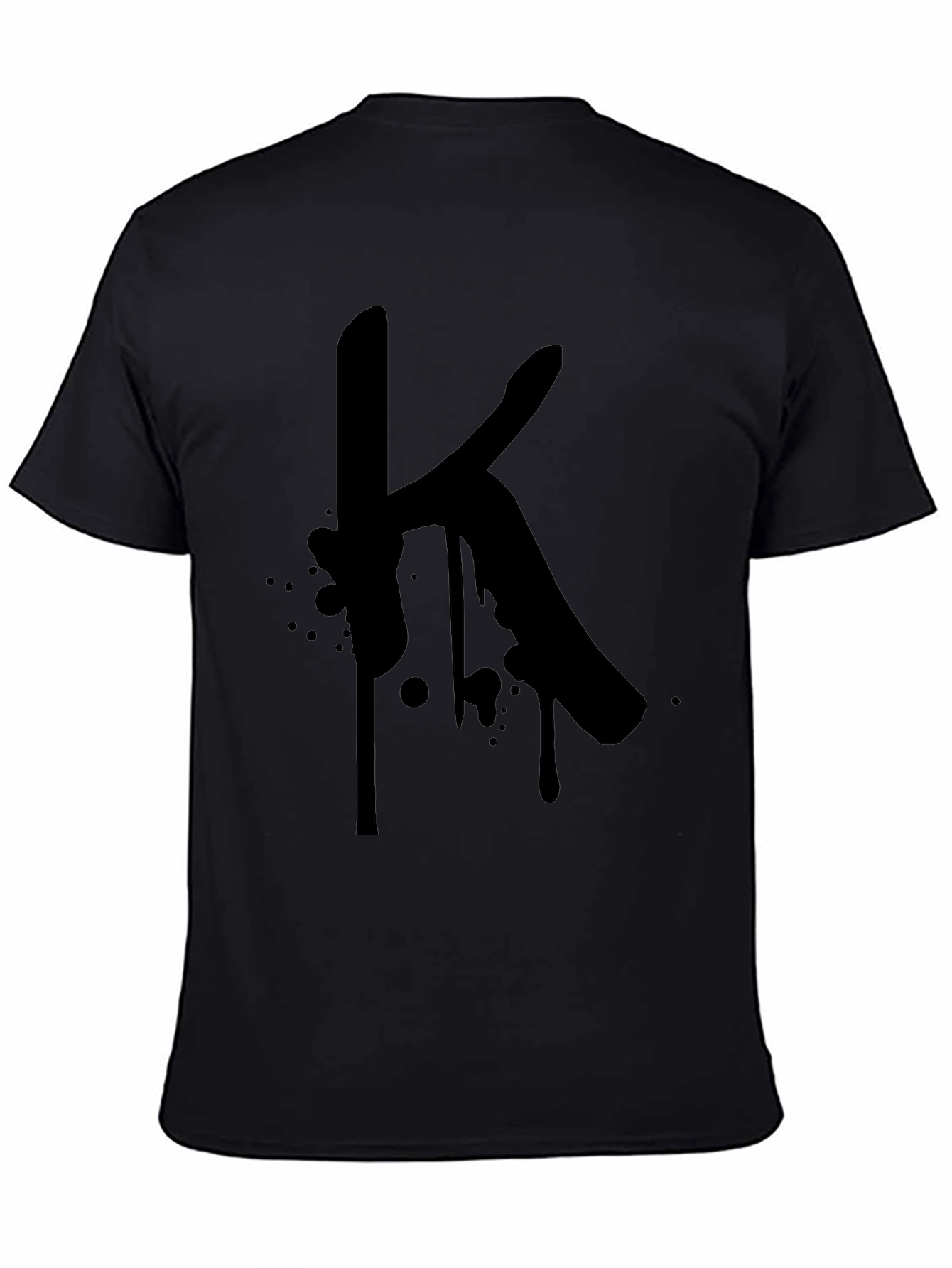 Letter K Graphic Black T-Shirt