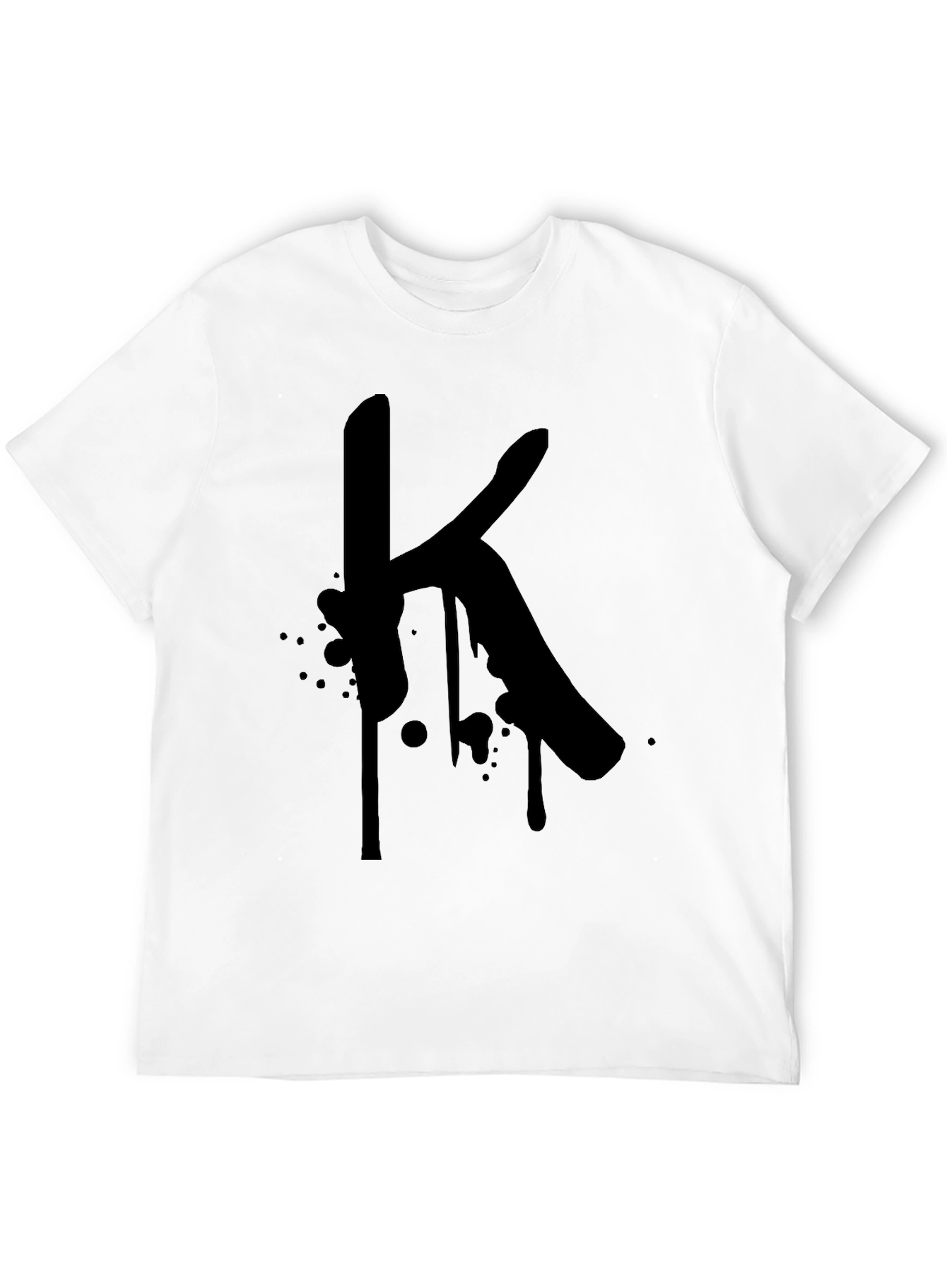 Letter K Graphic Black T-Shirt