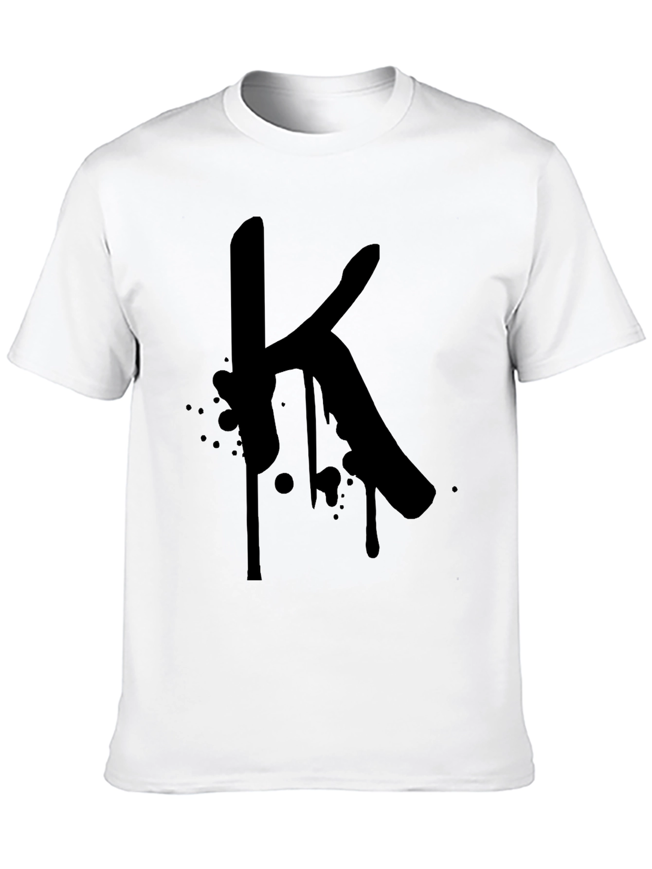 Letter K Graphic Black T-Shirt