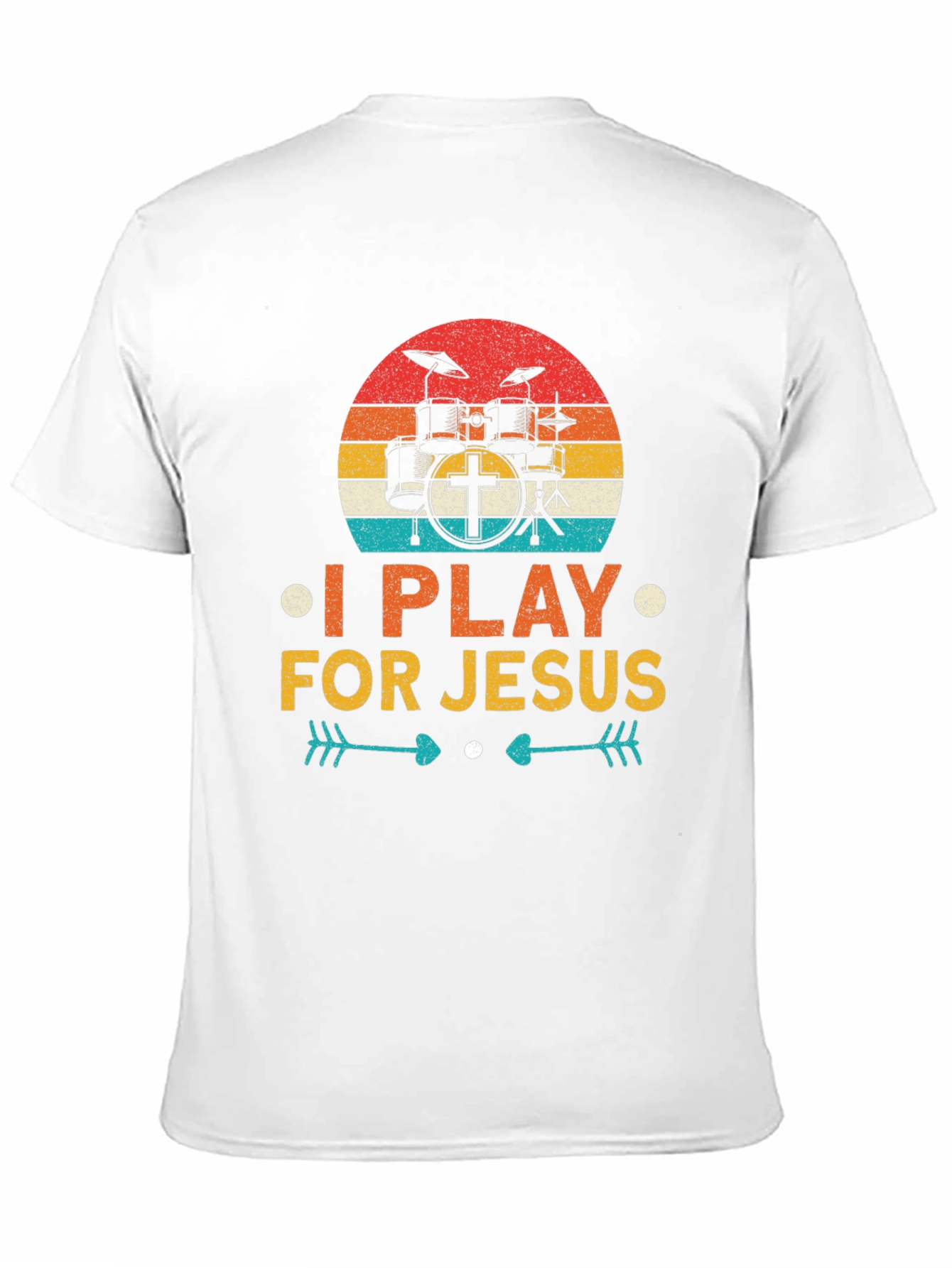 I Play For Jesus Drummer T-Shirt Christian Tee