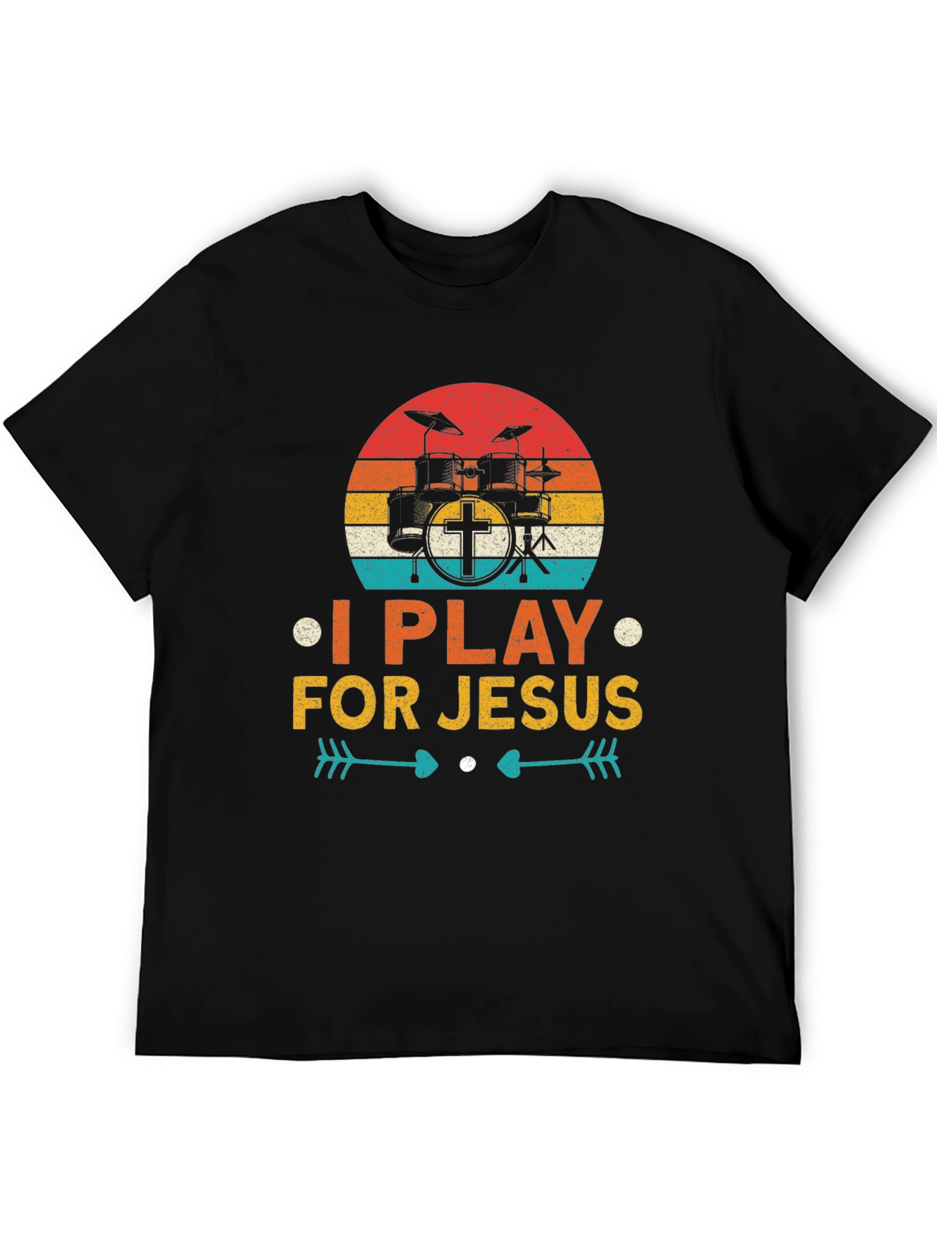 I Play For Jesus Drummer T-Shirt Christian Tee