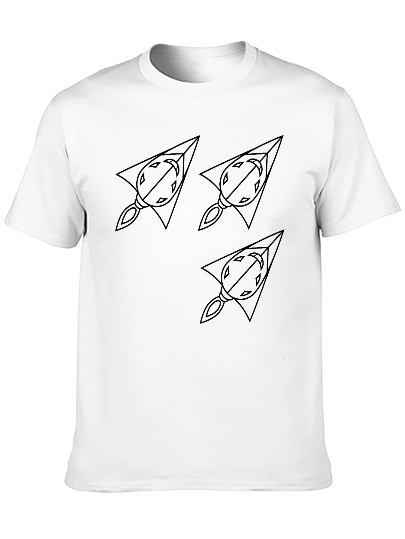 Geometric Arrowhead Tee - Black Cotton Casual Wear
