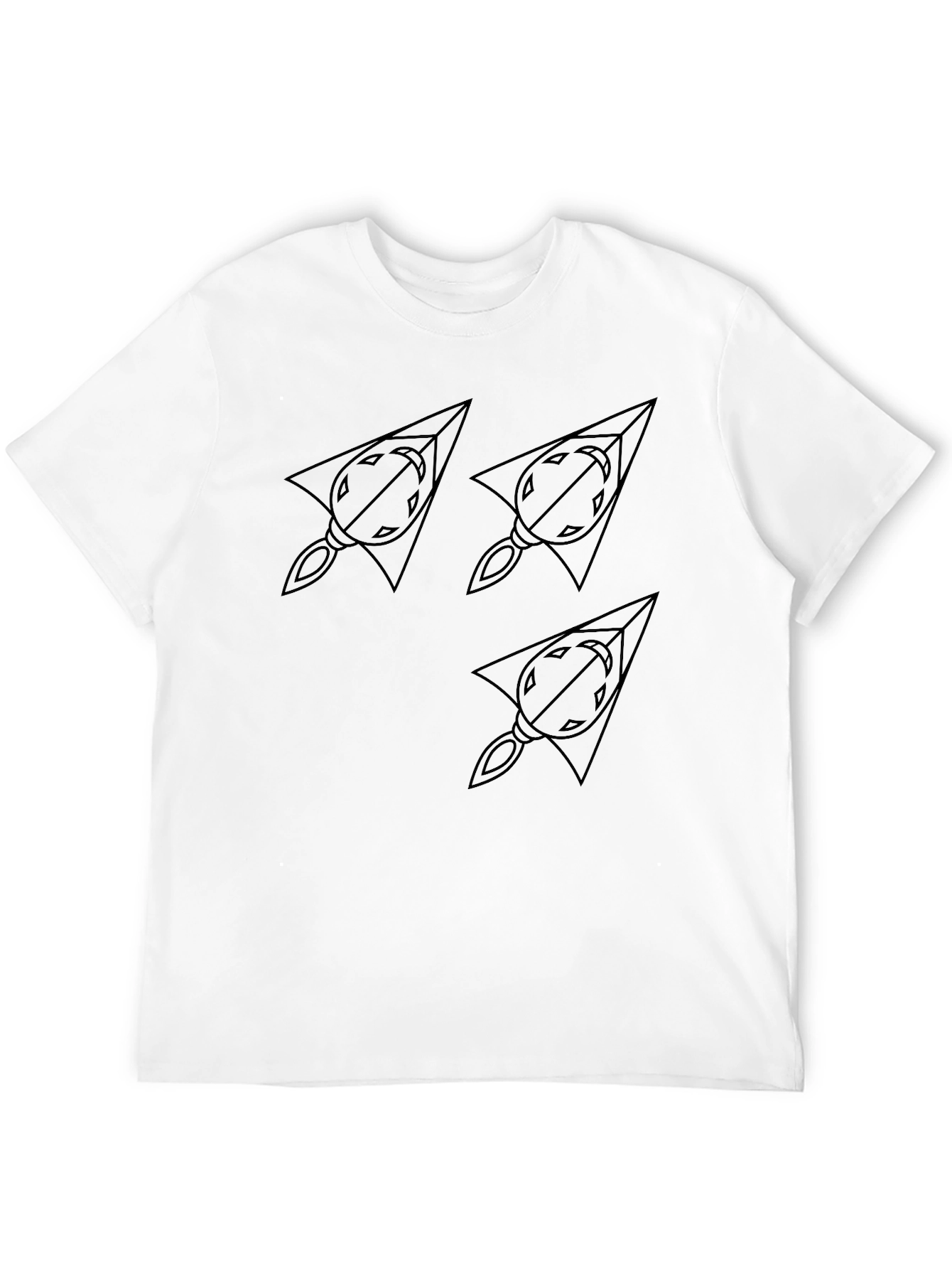 Geometric Arrowhead Tee - Black Cotton Casual Wear