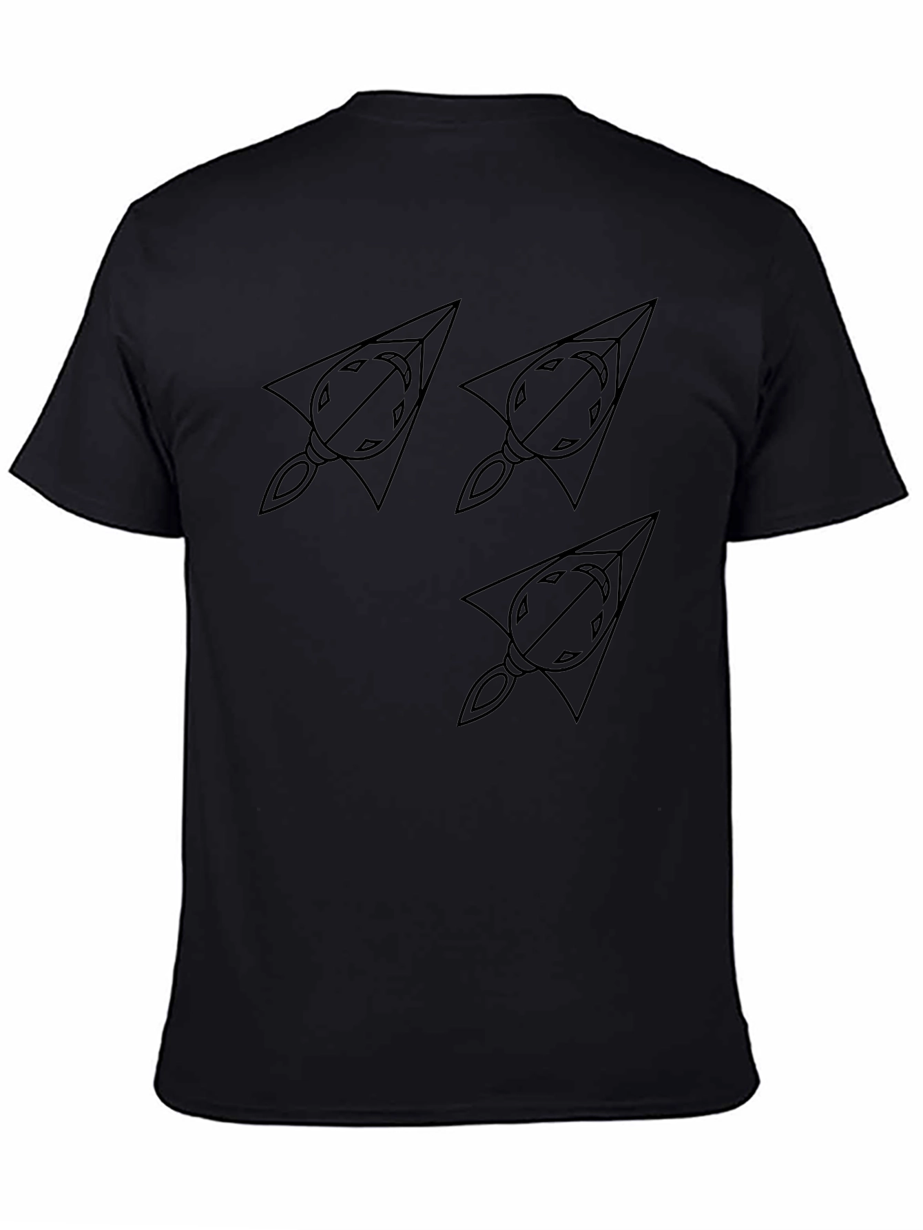 Geometric Arrowhead Tee - Black Cotton Casual Wear