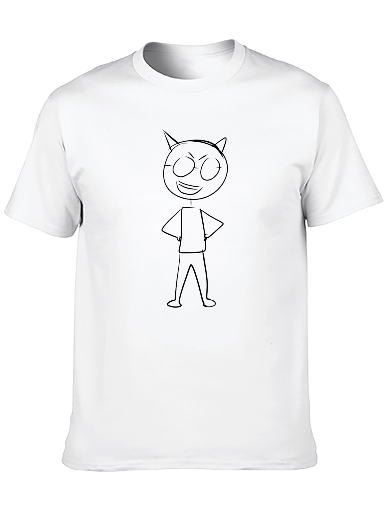 Mens Black T-Shirt Devil Stick Figure Graphic Tee