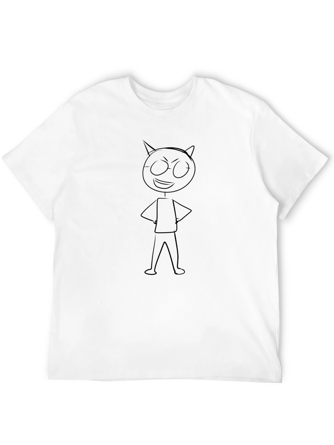 Mens Black T-Shirt Devil Stick Figure Graphic Tee