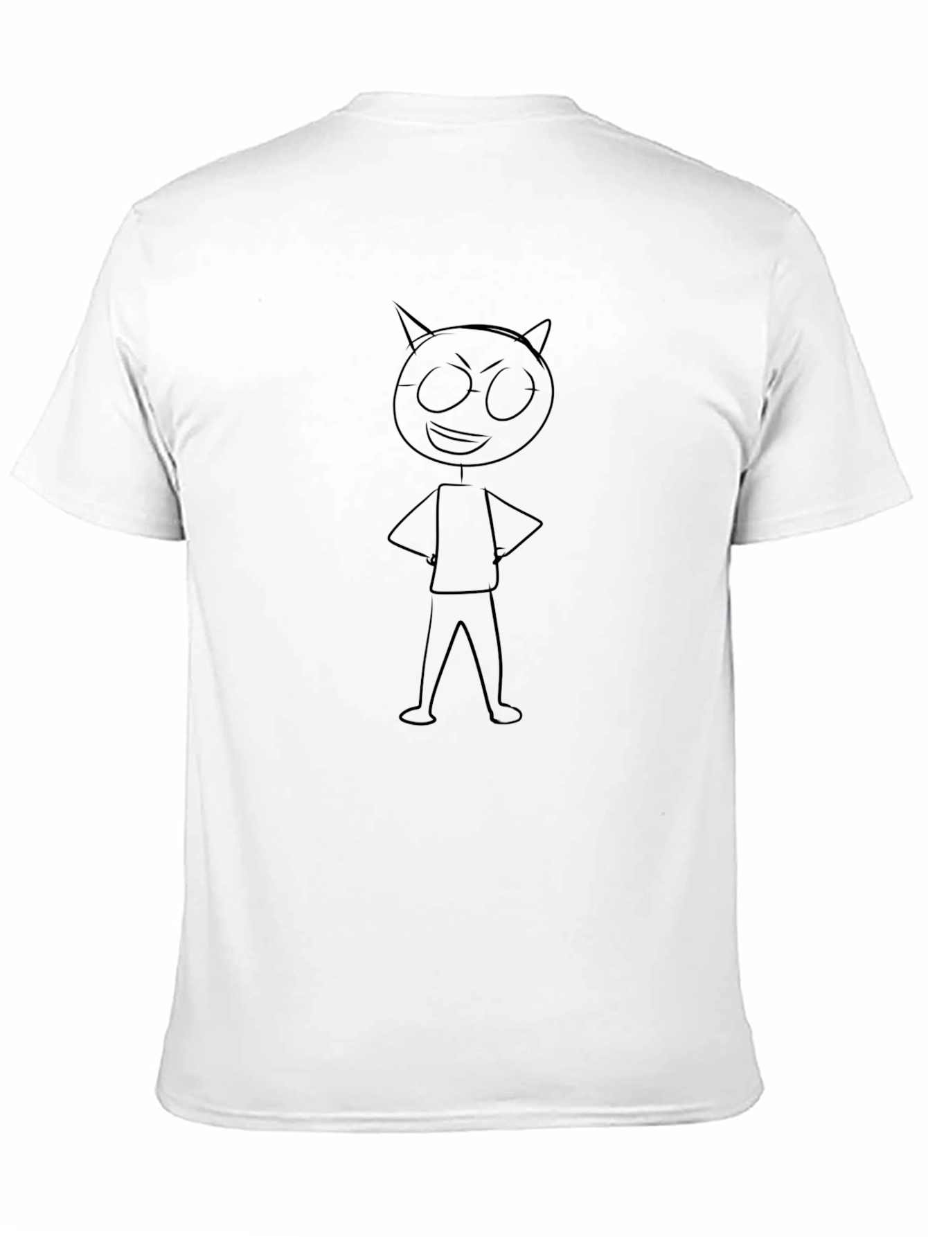 Mens Black T-Shirt Devil Stick Figure Graphic Tee