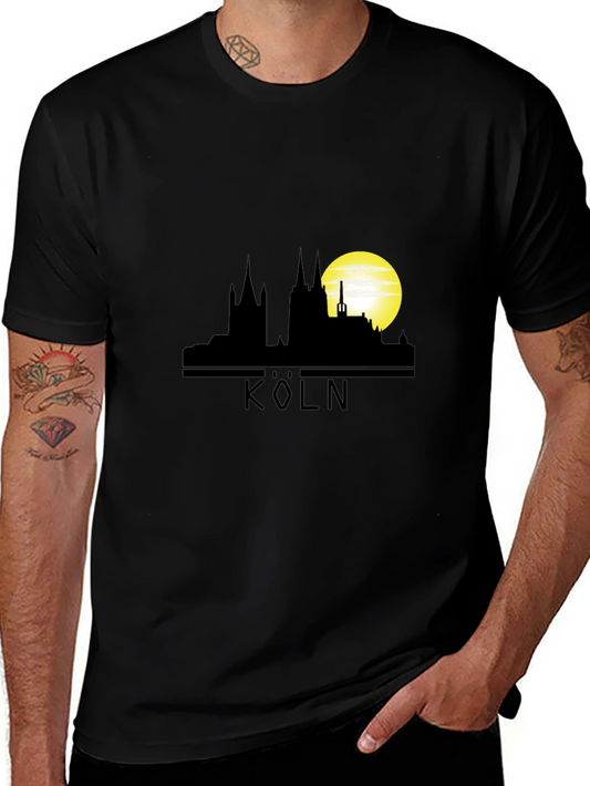Cologne Skyline T-Shirt - Black Graphic Tee