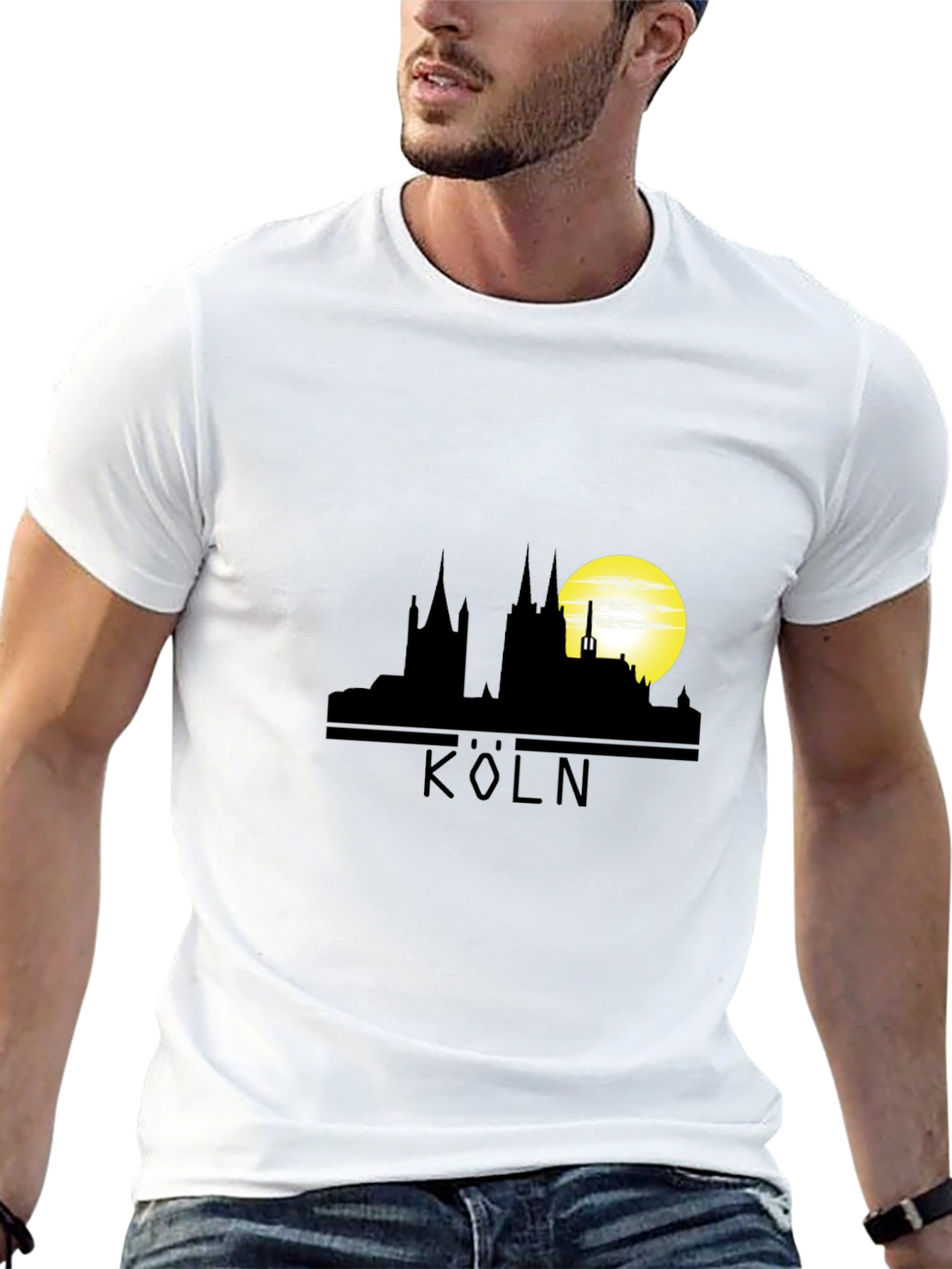 Cologne Skyline T-Shirt - Black Graphic Tee