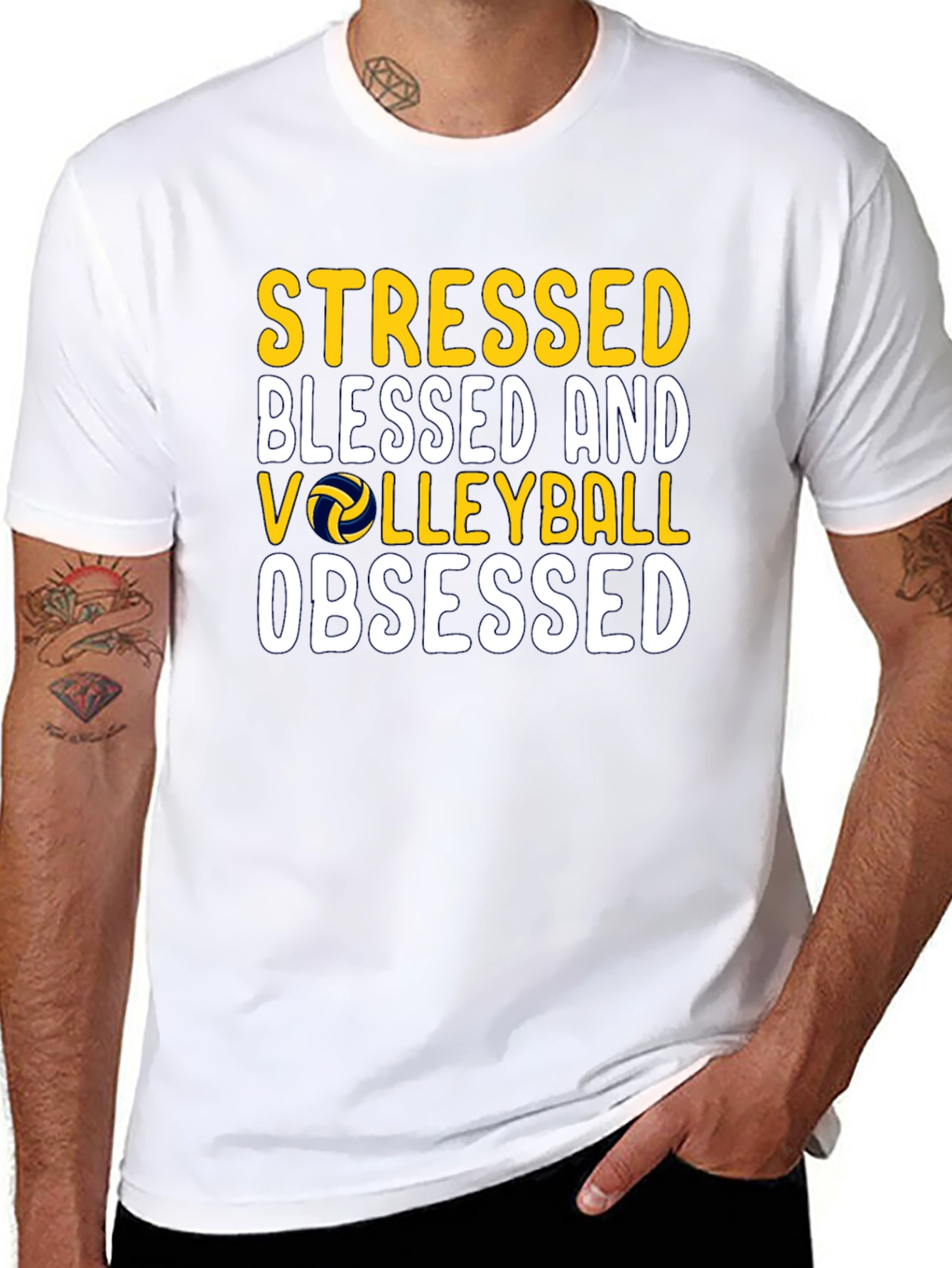 Stressed Blessed Volleyball Obsessed T-Shirt