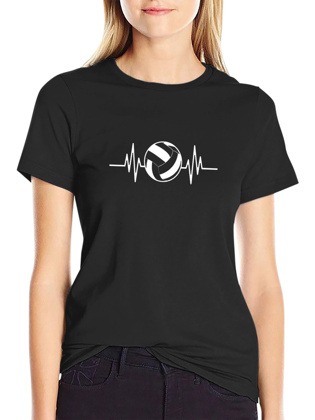 Volleyball Heartbeat Graphic T-Shirt