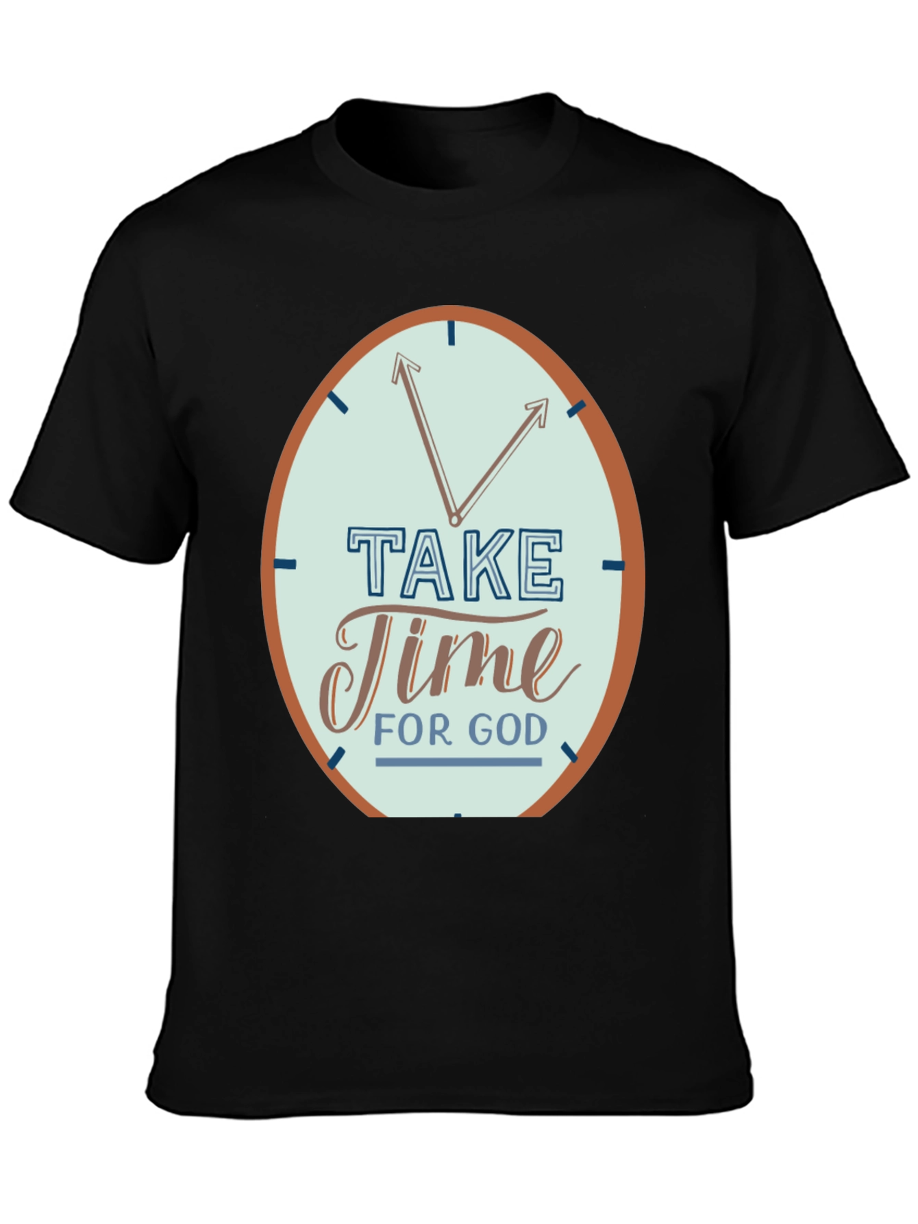 Time For God Black Graphic T-Shirt