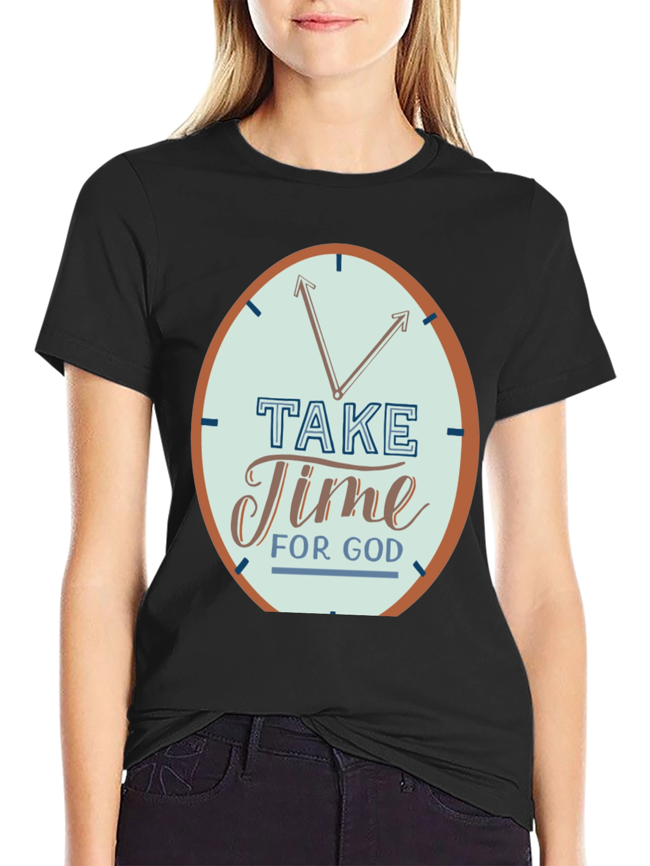 Time For God Black Graphic T-Shirt