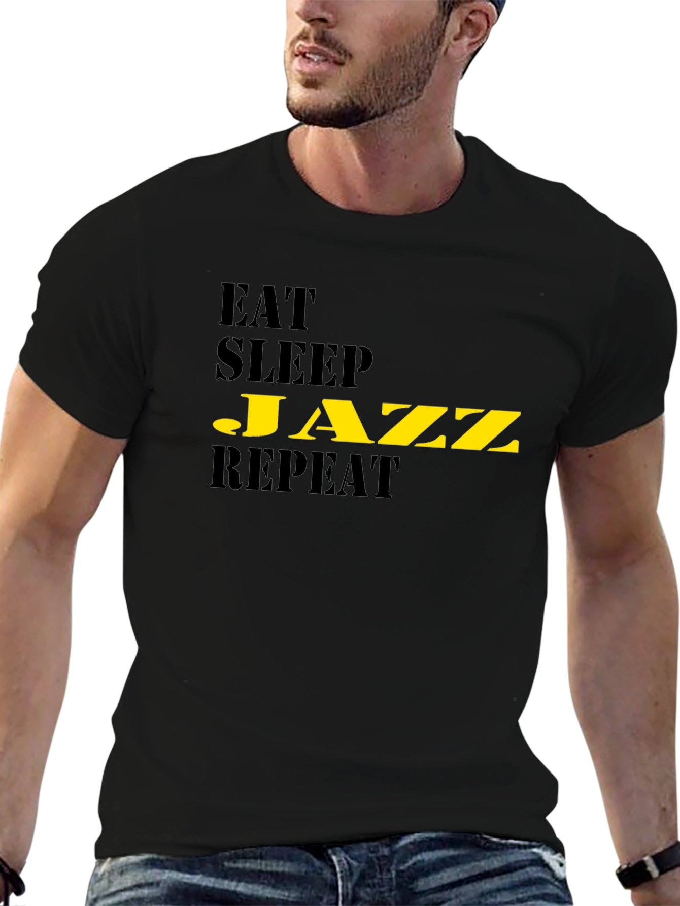 Eat Sleep Jazz Repeat Black T-Shirt