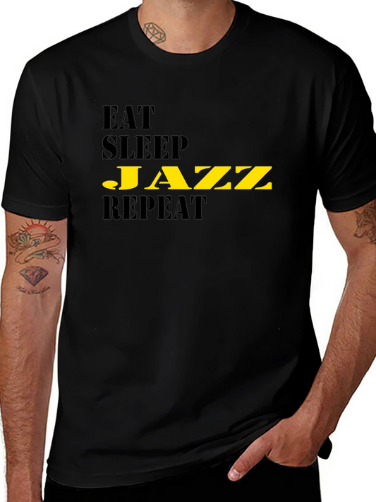 Eat Sleep Jazz Repeat Black T-Shirt