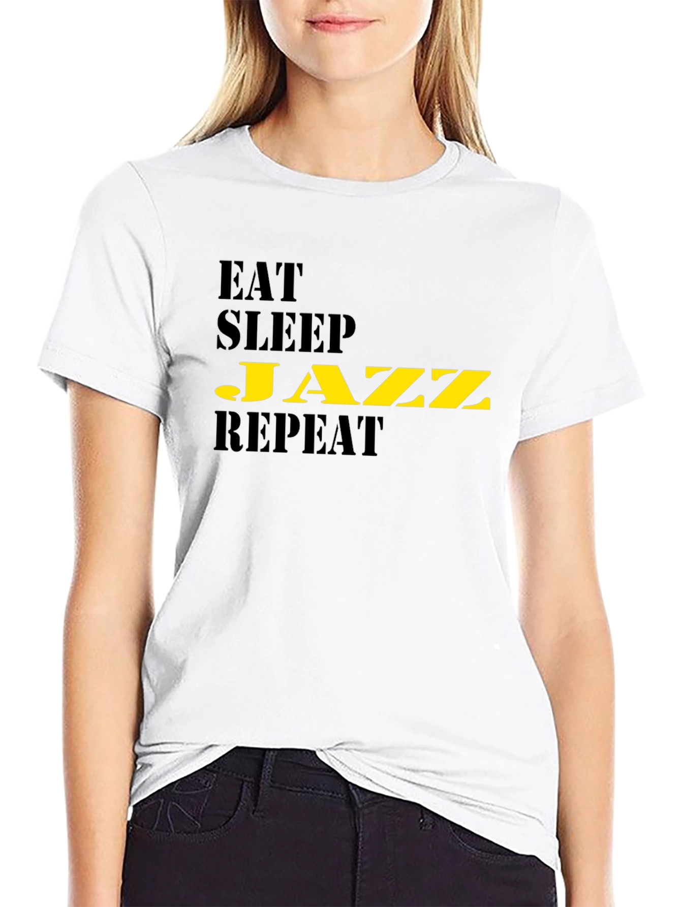 Eat Sleep Jazz Repeat Black T-Shirt