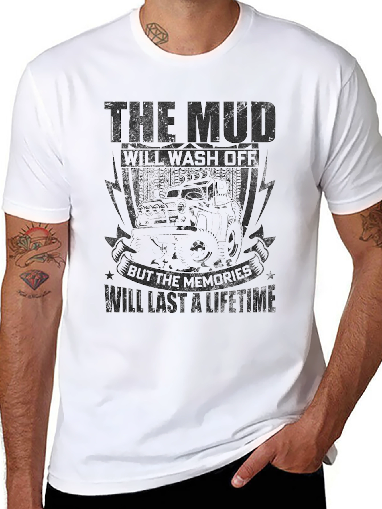 The Mud Will Wash Off Black Graphic T-Shirt