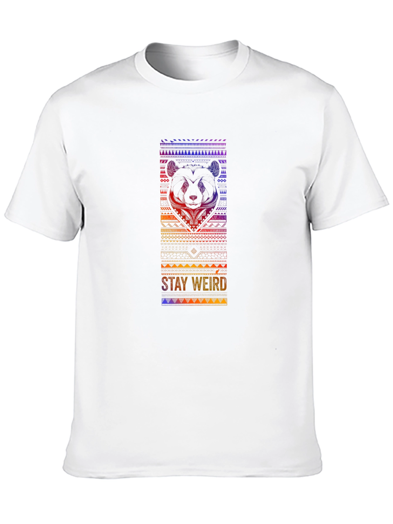 Stay Weird Panda Graphic Black T-Shirt