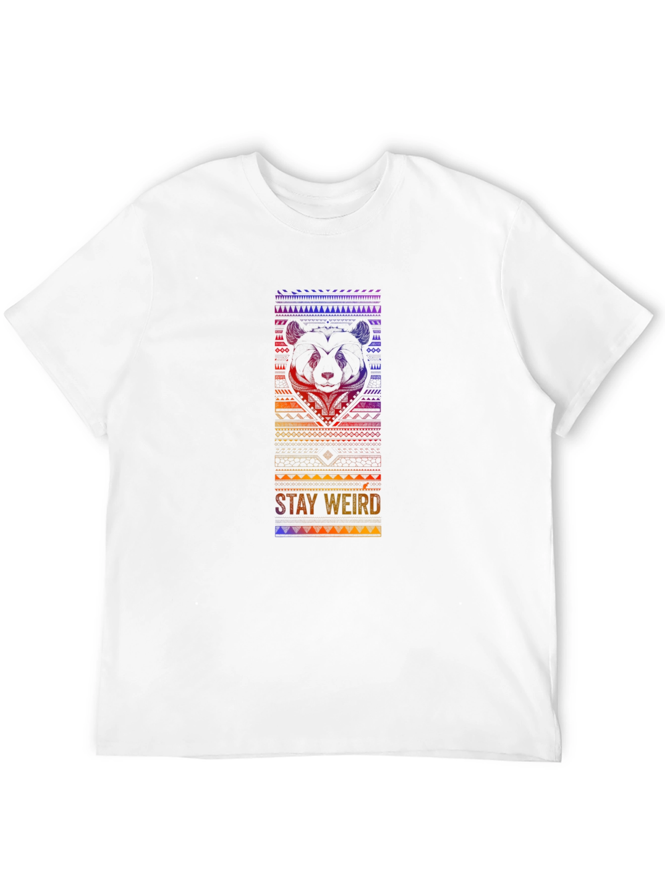 Stay Weird Panda Graphic Black T-Shirt