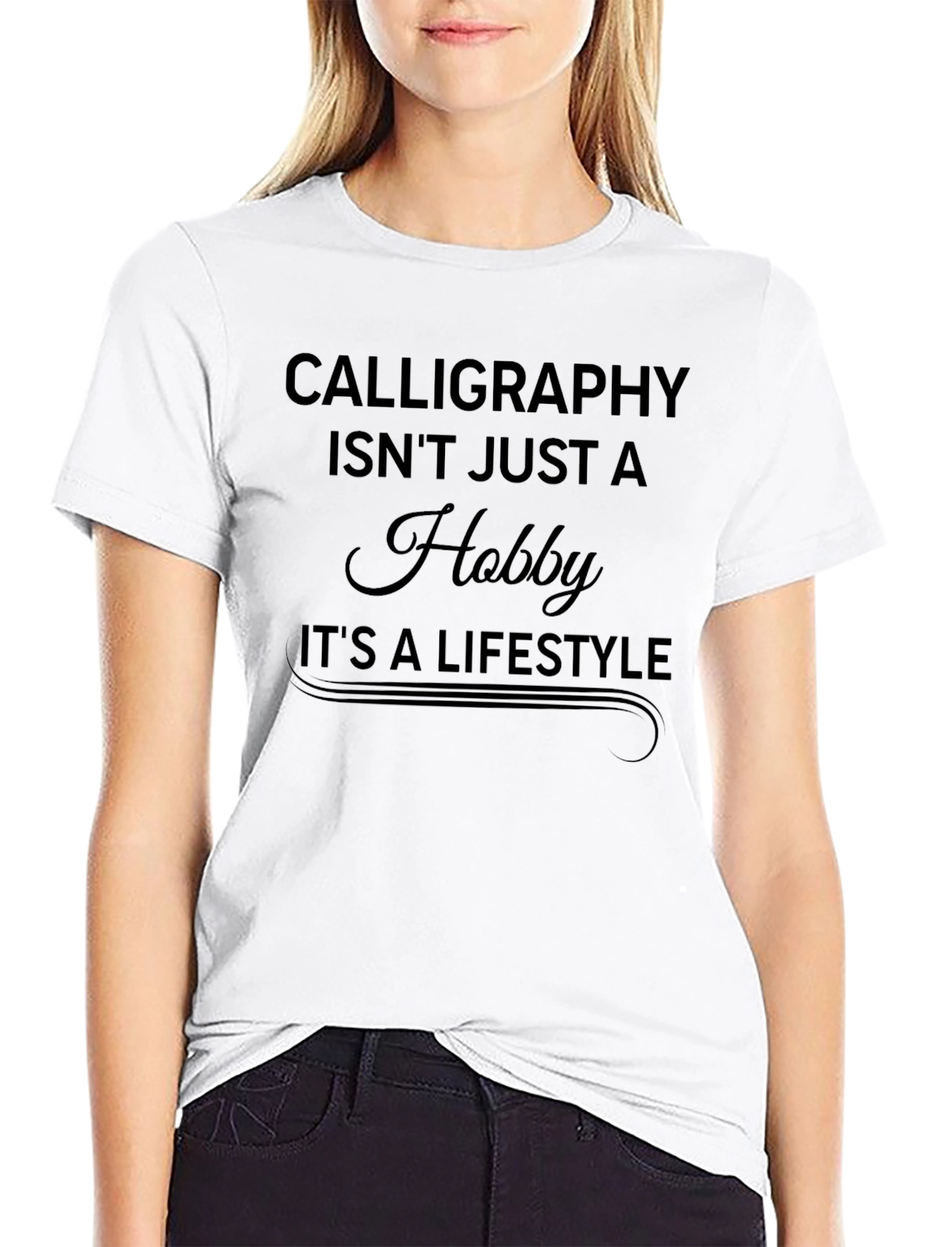 Calligraphy Lifestyle Black Graphic T-Shirt