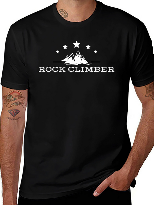 Rock Climber Graphic Tee - Mens Black T-Shirt