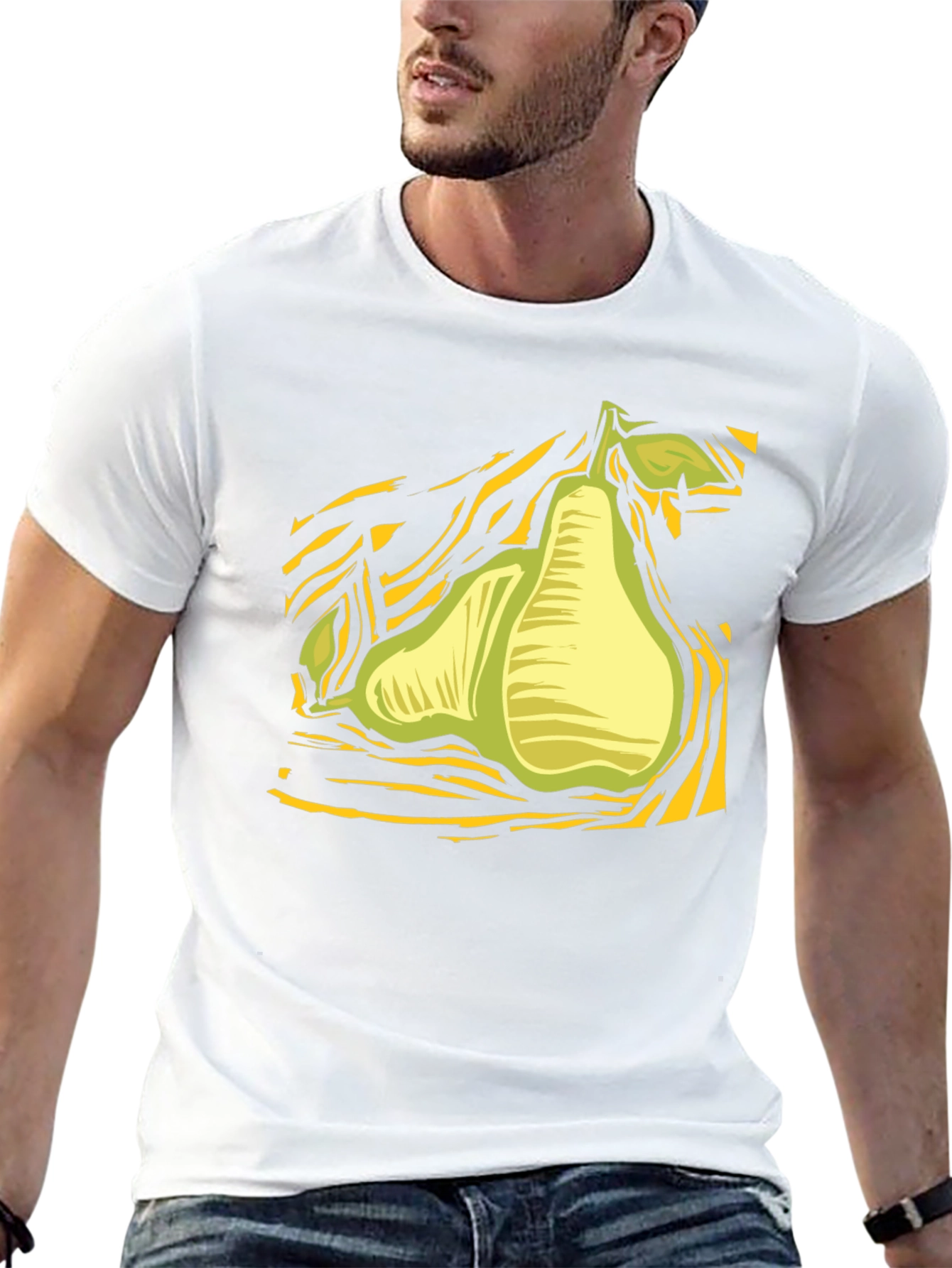 Abstract Pear Graphic Black T-Shirt