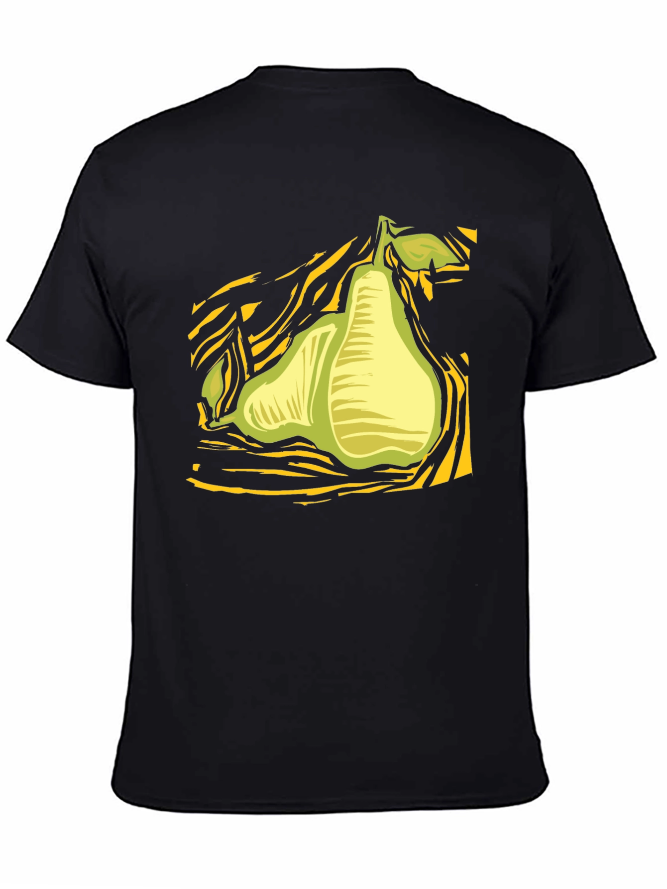 Abstract Pear Graphic Black T-Shirt