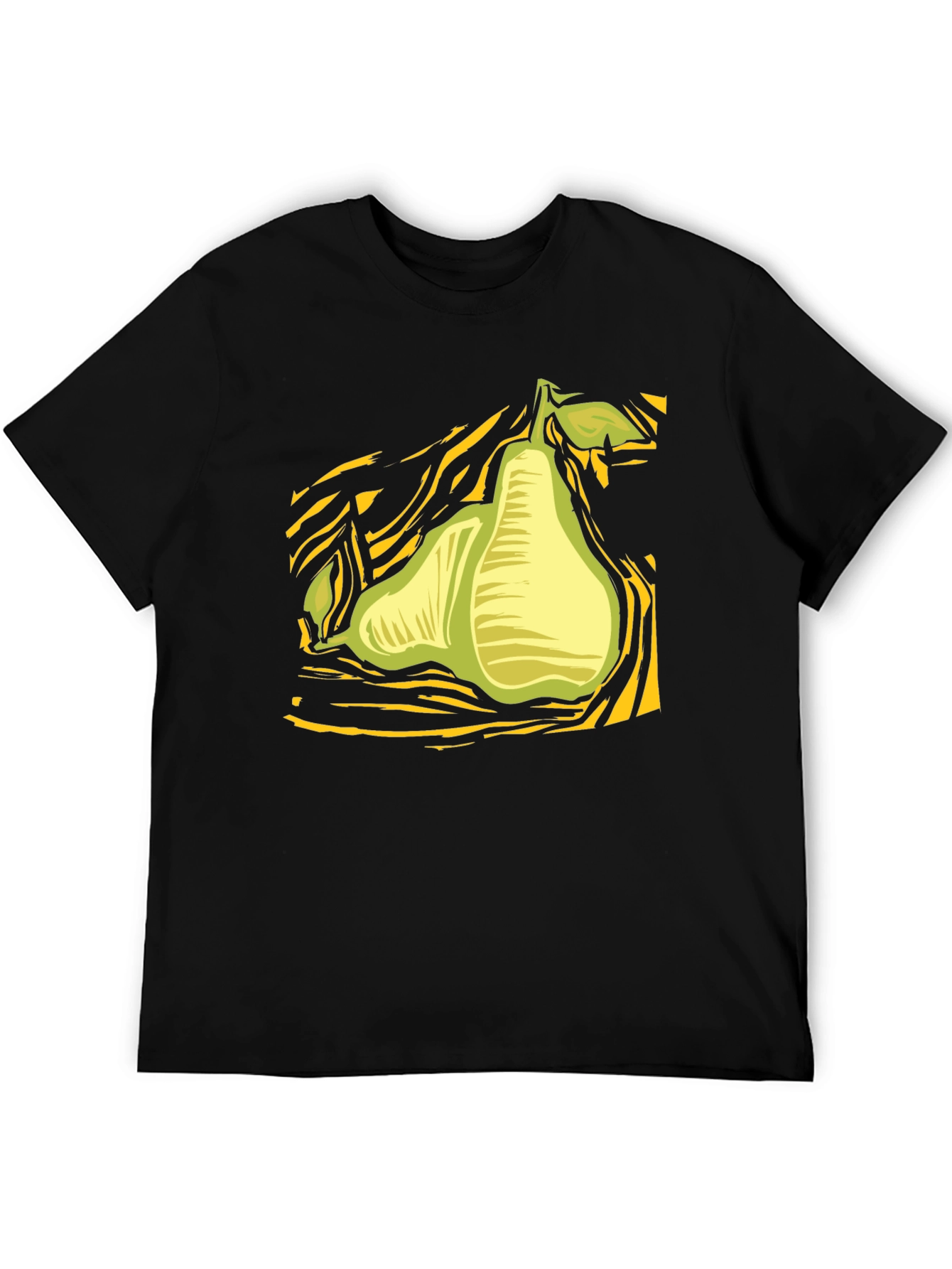 Abstract Pear Graphic Black T-Shirt
